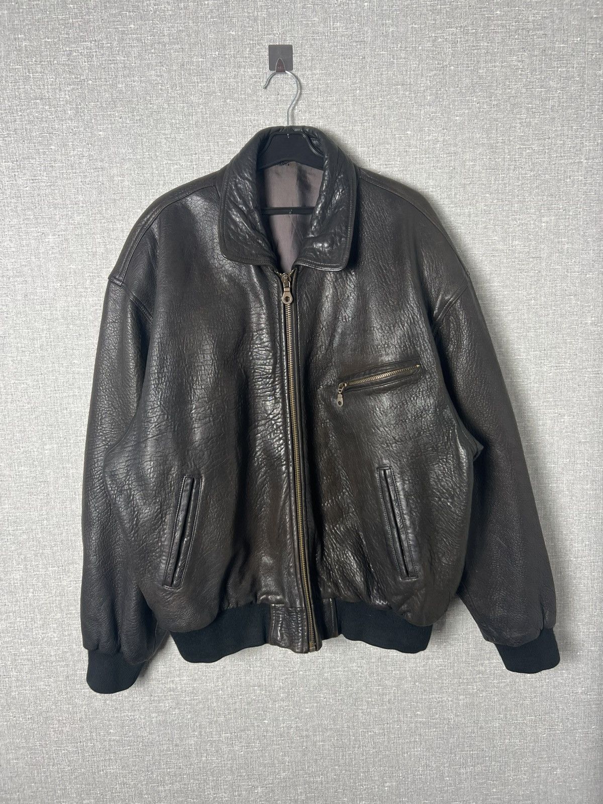 Genuine Leather Vintage Brown Leather Aviator Jacket Utility Pilot Bomber Size US L / EU 52-54 / 3 - 1 Thumbnail