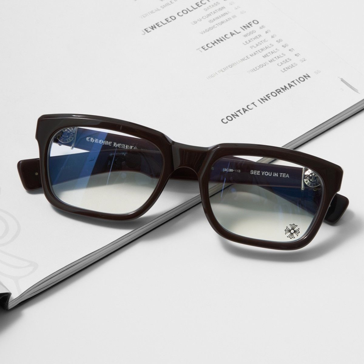 Chrome Hearts CHROME HEARTS SEE YOU IN TEA CLASSIC BROWN GLASSES Size ONE SIZE - 7 Thumbnail