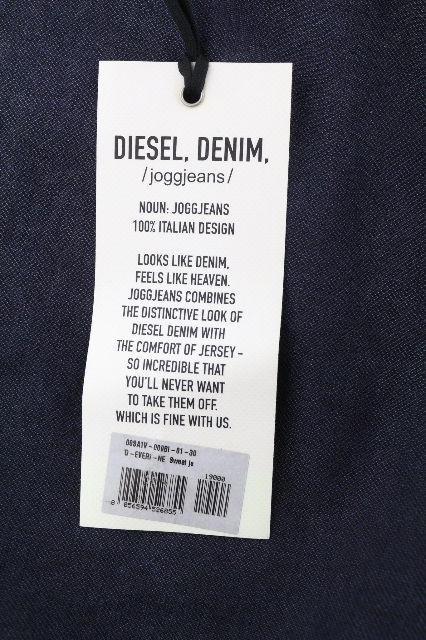 Diesel D-EVERI-NE JOGG 009BI W30 Elastic Waist Jeans 40213 Size US 30 / EU 46 - 8 Thumbnail