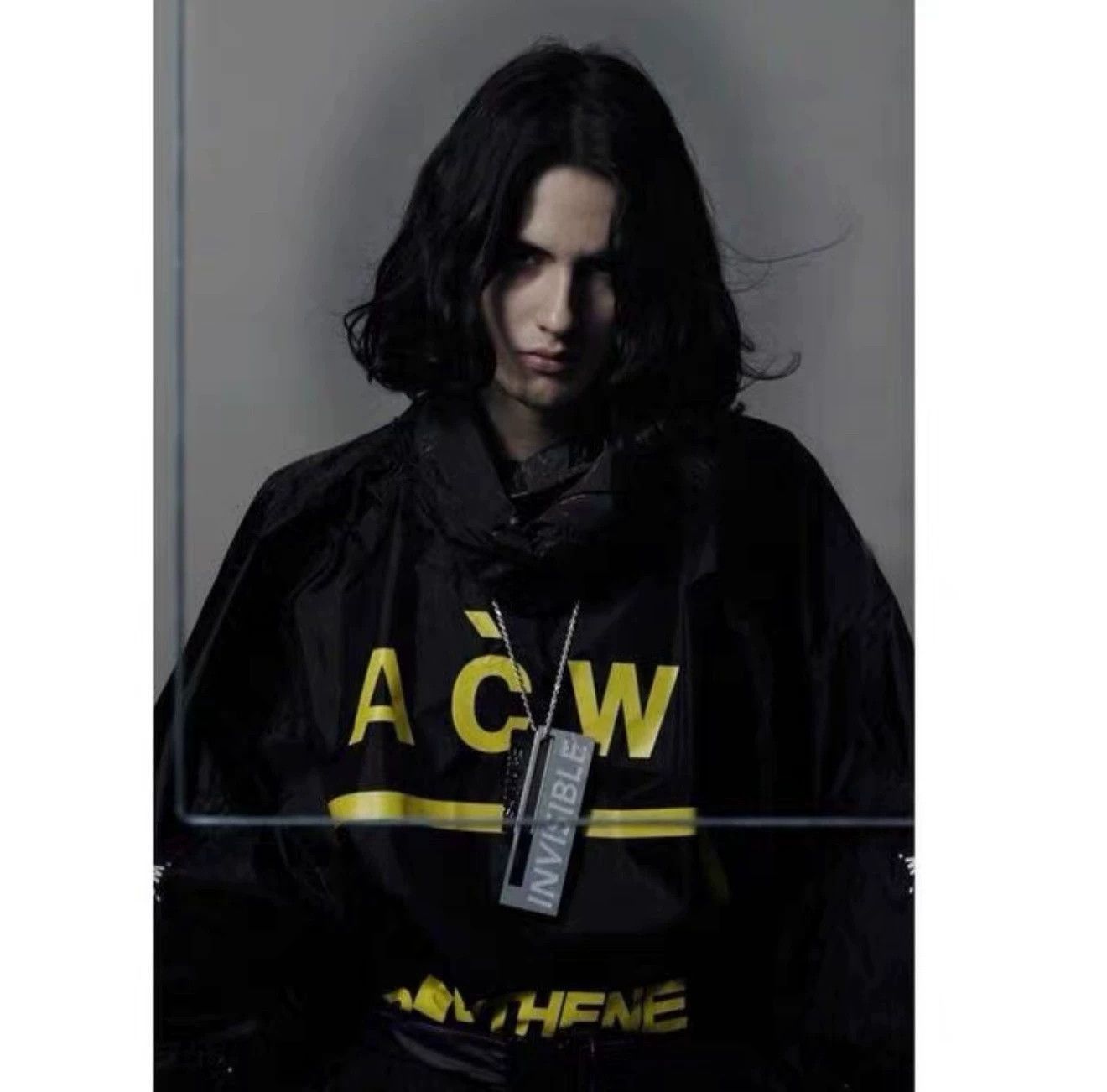 A-COLD-WALL* Black Hooded Raincoat with Yellow Graphic Print Size US M / EU 48-50 / 2 - 7 Thumbnail