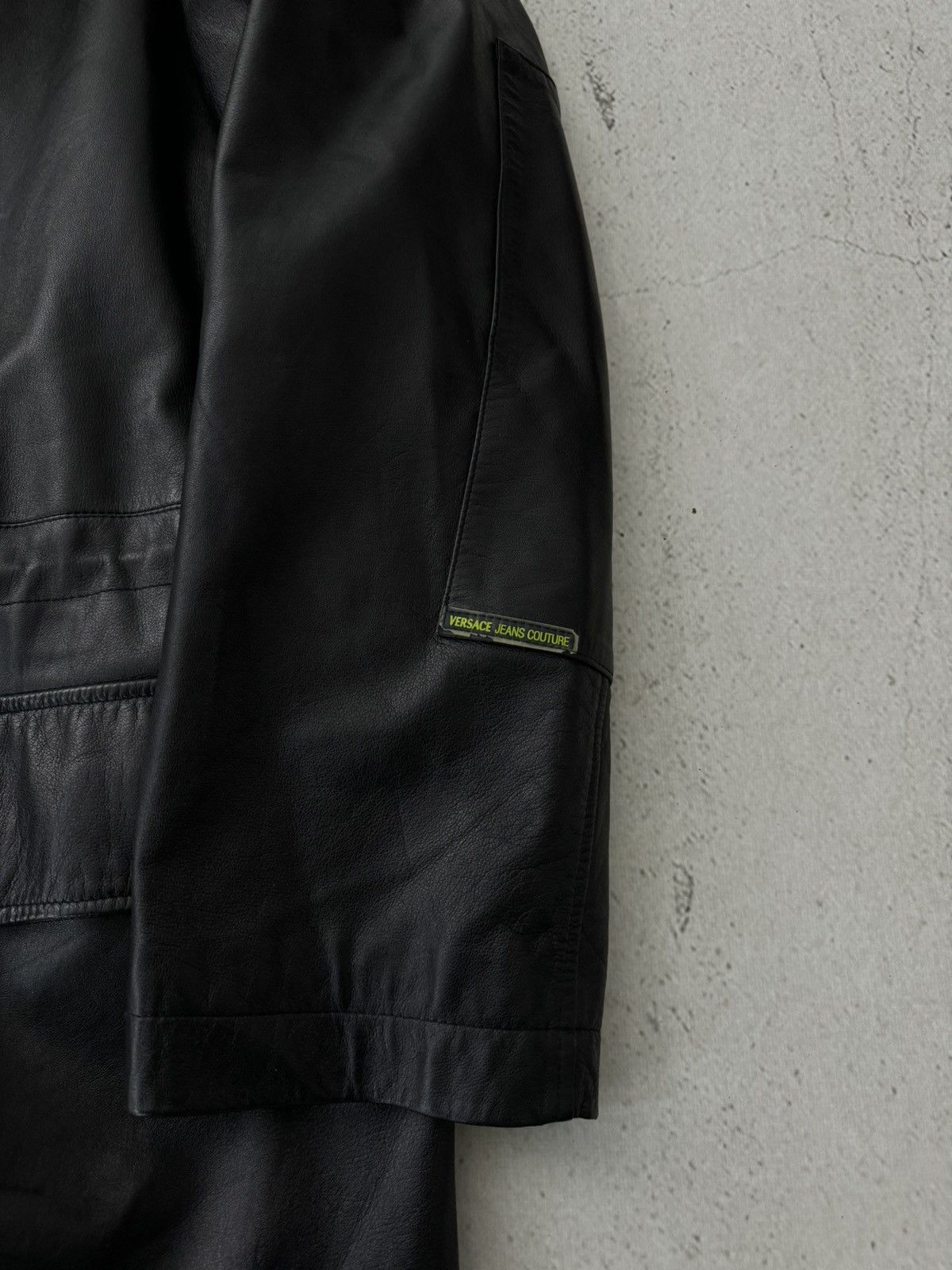 Versace × Versace Jeans Couture Versace Jeans Couture Vintage Black Real Leather Jacket Size US XL / EU 56 / 4 - 6 Thumbnail
