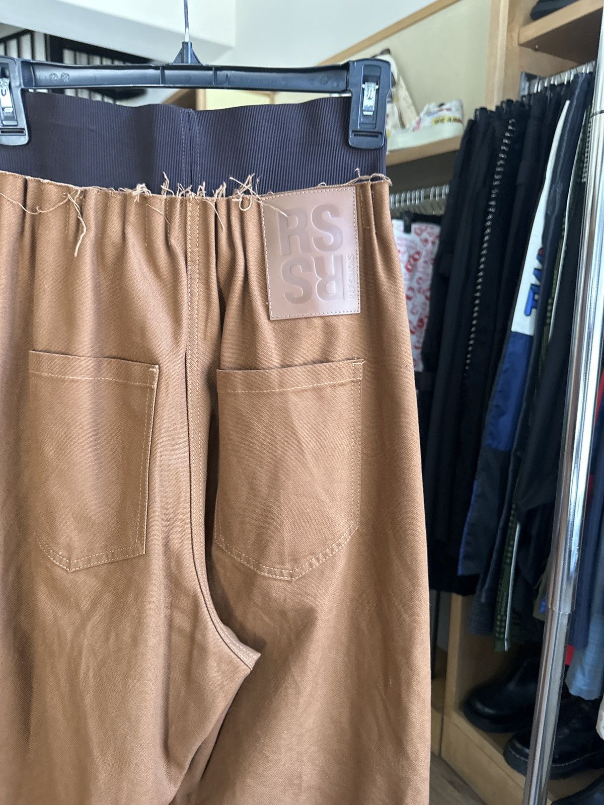 Raf Simons Gathered elastic cinch waist baggy denim Size US 31 - 2 Thumbnail