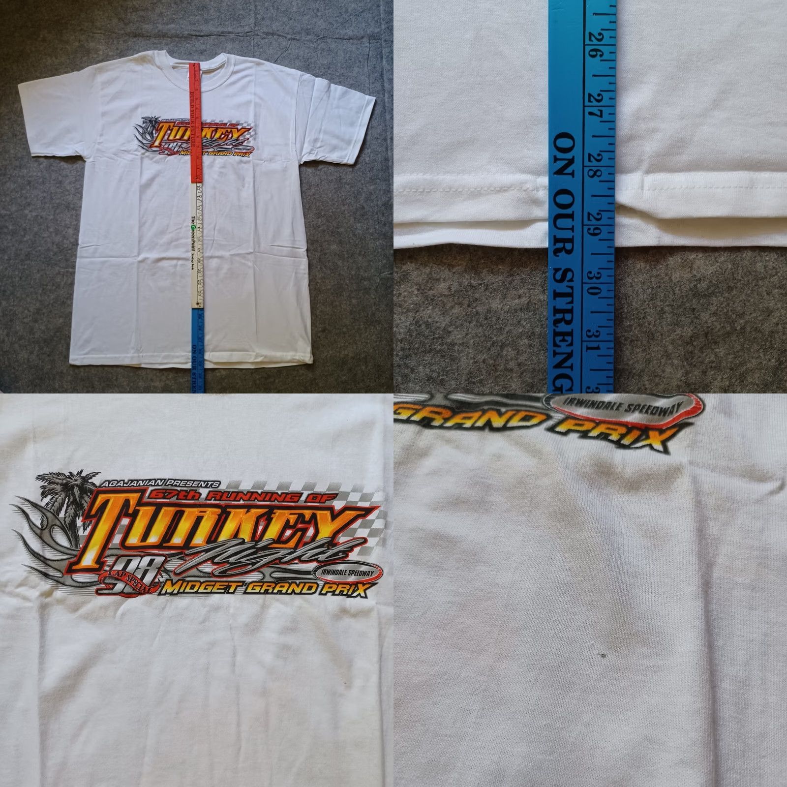 Gildan Midget Grand Prix Mens Shirt Large White 67th Running Of Turkey Night Racing 2 Size US L / EU 52-54 / 3 - 8 Thumbnail