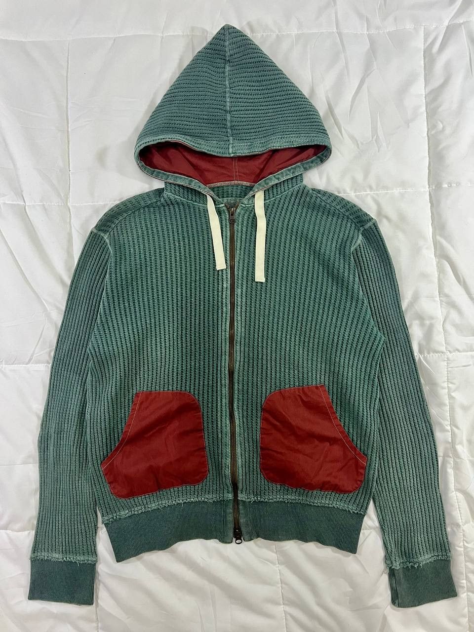 Japanese Brand × Vintage Vintage Alberoni Slip Line Patch Pocket Zip Up Hoodie Size US M / EU 48-50 / 2 - 1 Thumbnail