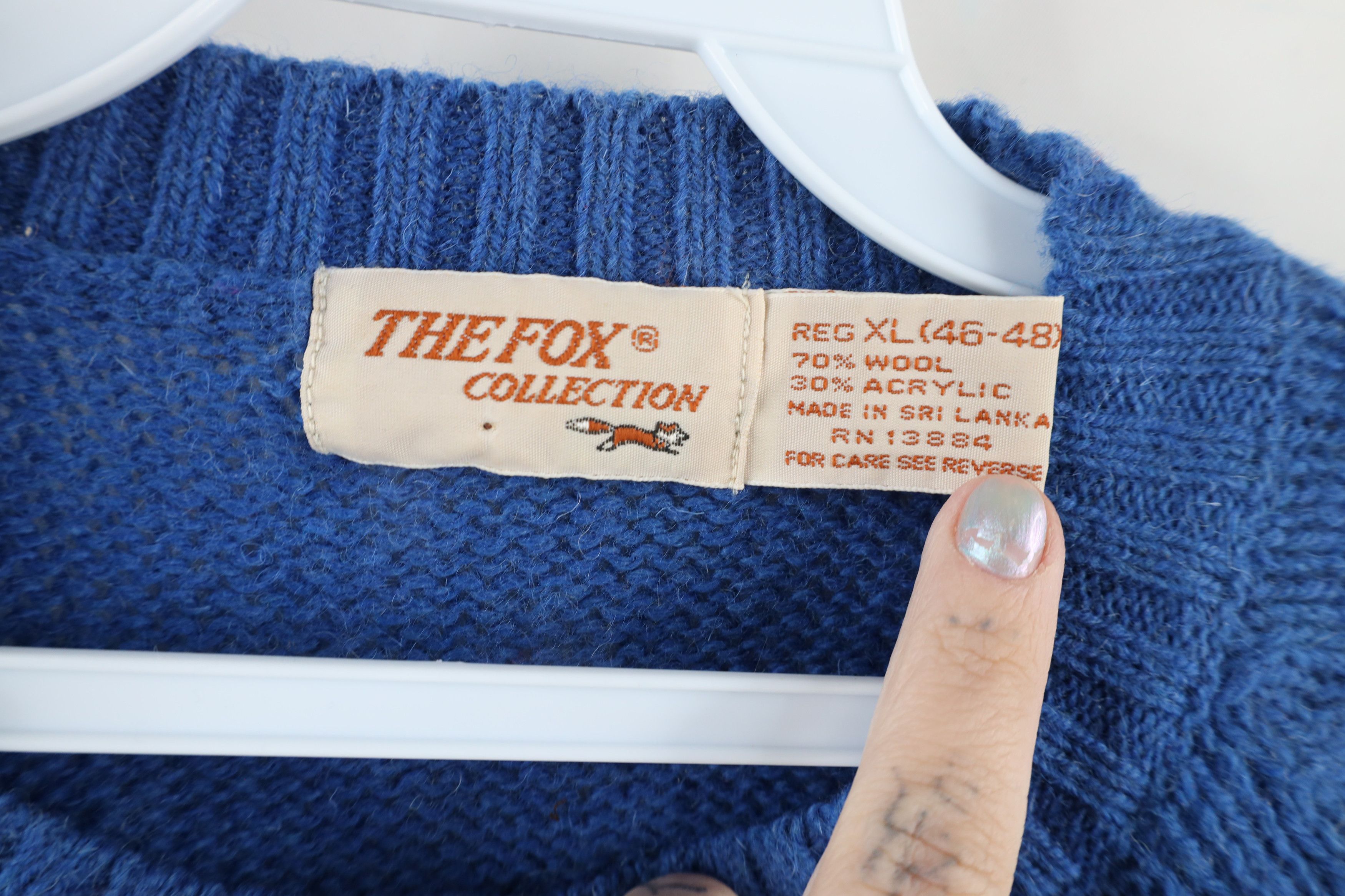 Vintage Vintage 70s Streetwear Wool Blend Knit Crewneck Sweater Blue Size US XL / EU 56 / 4 - 4 Thumbnail