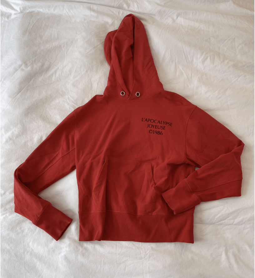 image of Vintage Helmut Lang Hoodie in Red, Men's (Size XL)