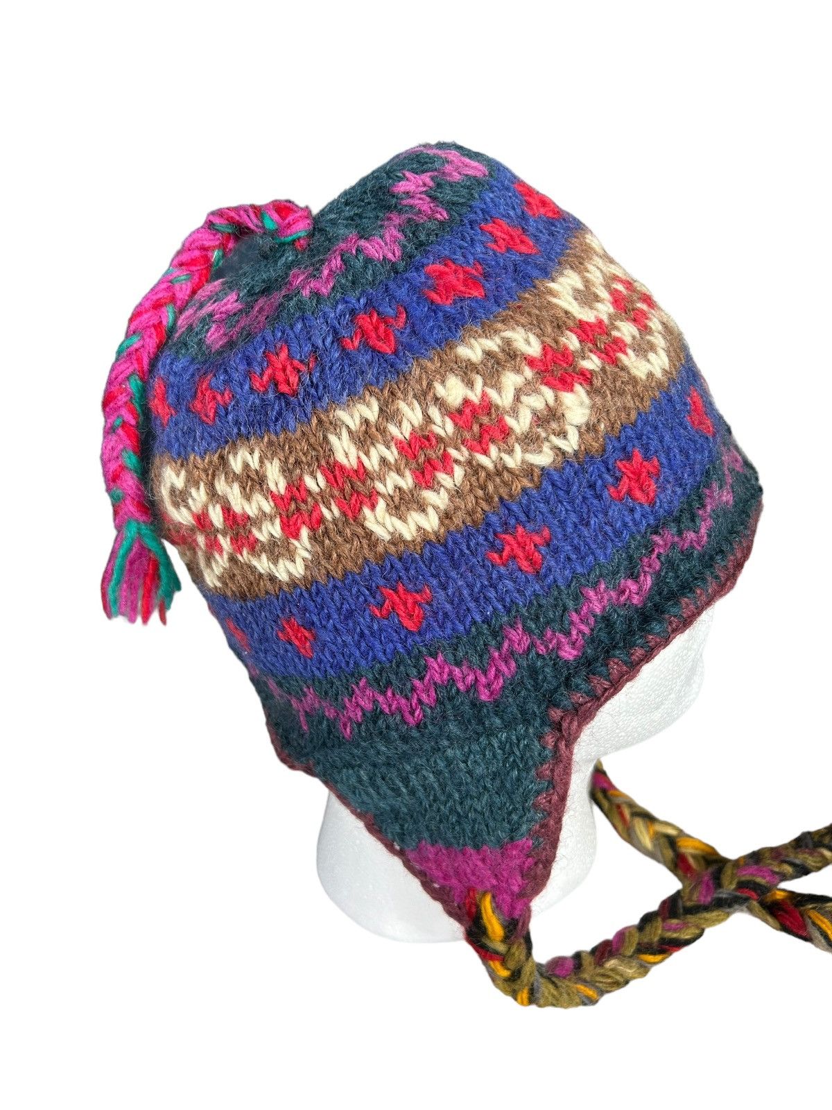 14th Addiction × Japanese Brand 🌈 Hippies Style Knitted Multicolour wool Beanie Hats⚡️💥 Size ONE SIZE - 2 Thumbnail