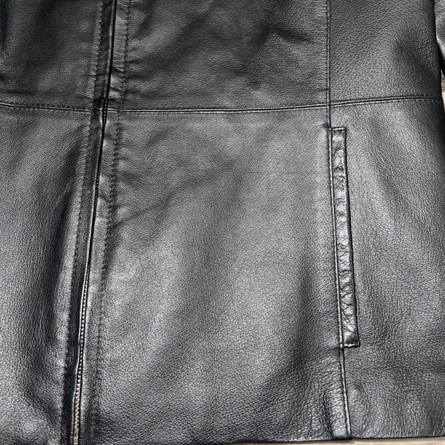 Worthington Worthington Women’s Jacket Black Leather Coat Mid-Length Zip Up L Classic Lined 90s City Professional Women's Coat Size L / US 10 / IT 46 - 5 Thumbnail