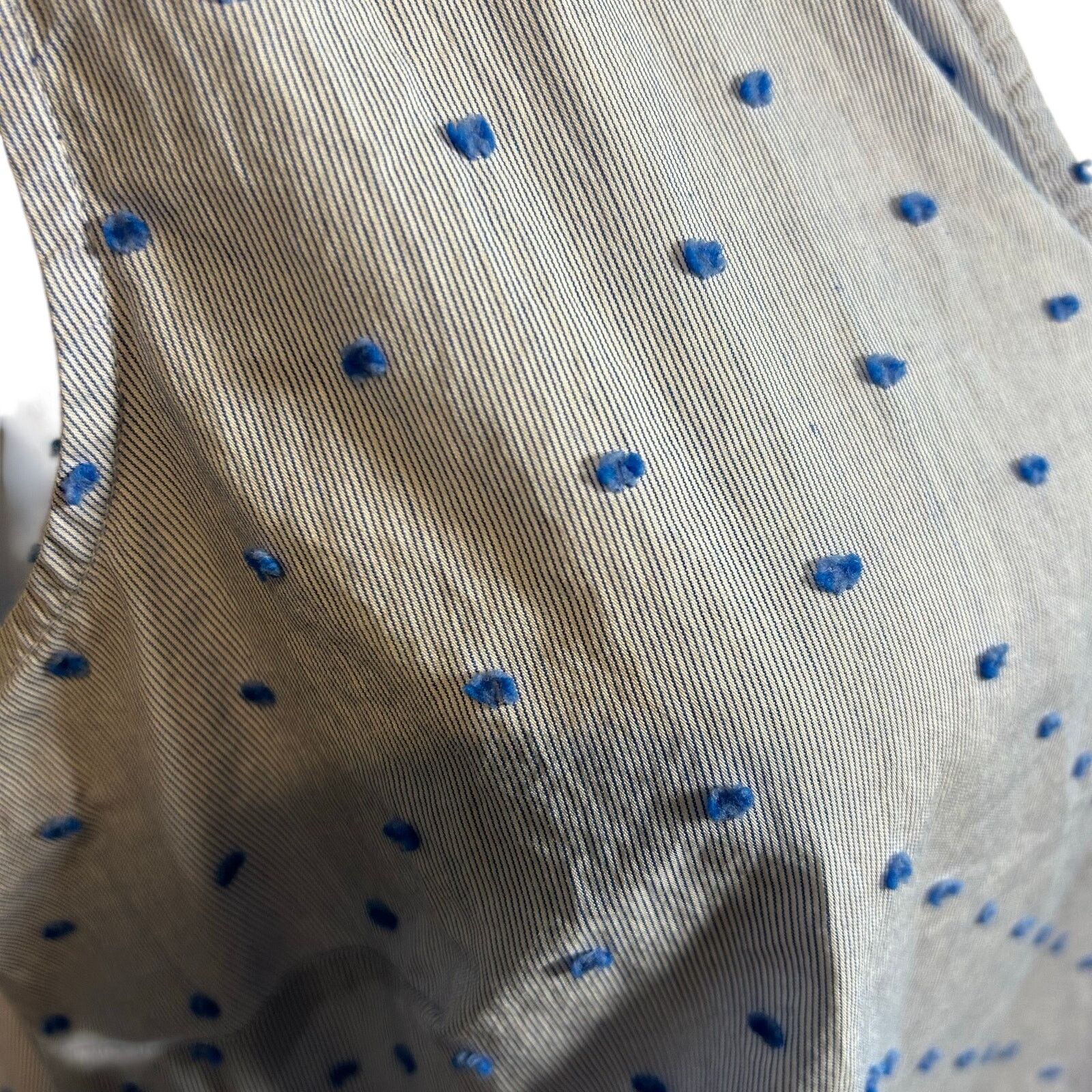 Talbots Talbots Blue Polka Dot Ruffle Collar Tank Top Medium Petite Size M / US 6-8 / IT 42-44 - 7 Thumbnail