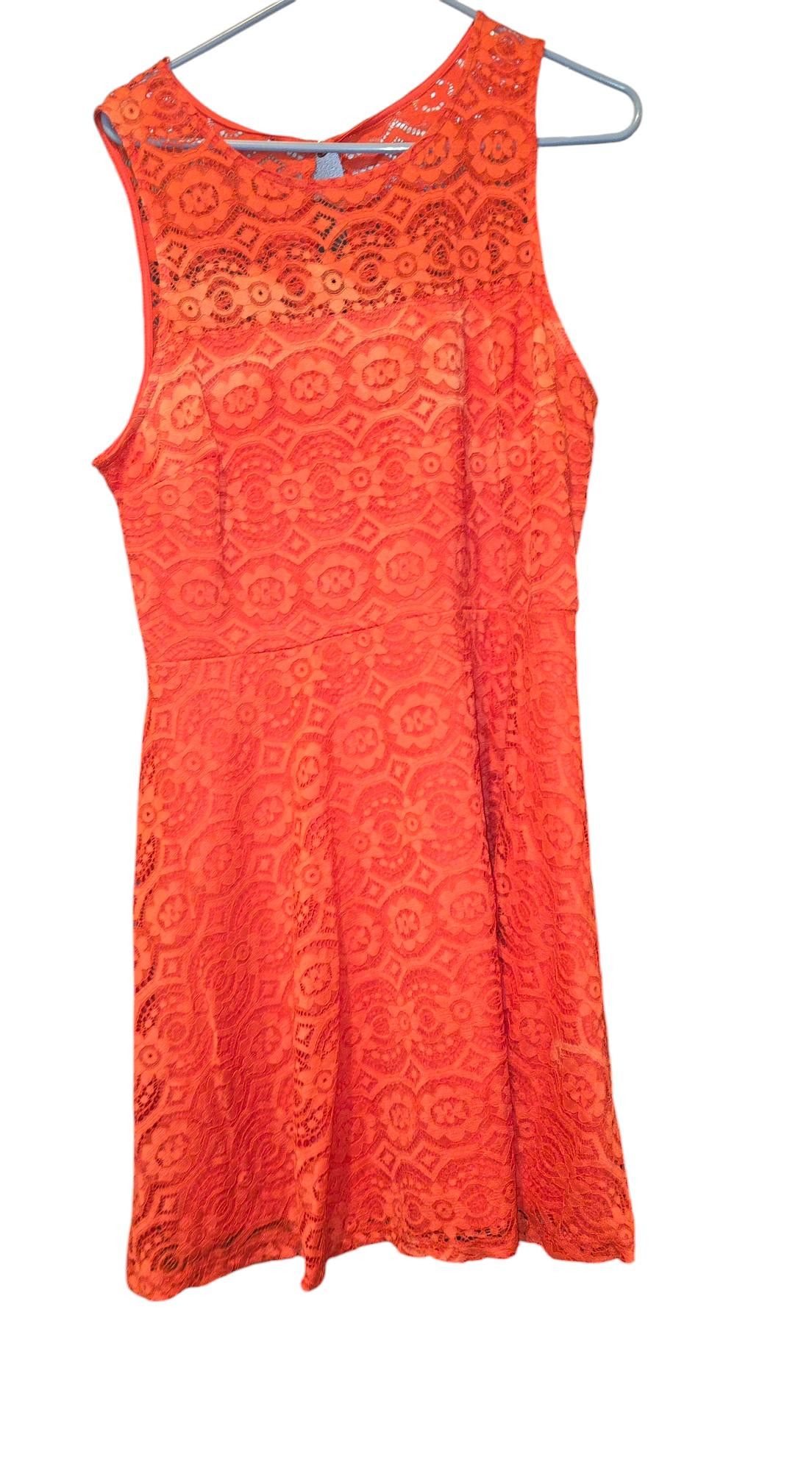 Designer Italia Sodi Women's Lace Dress - XL/XG - Vibrant Orange Size XL / US 12-14 / IT 48-50 - 1 Thumbnail