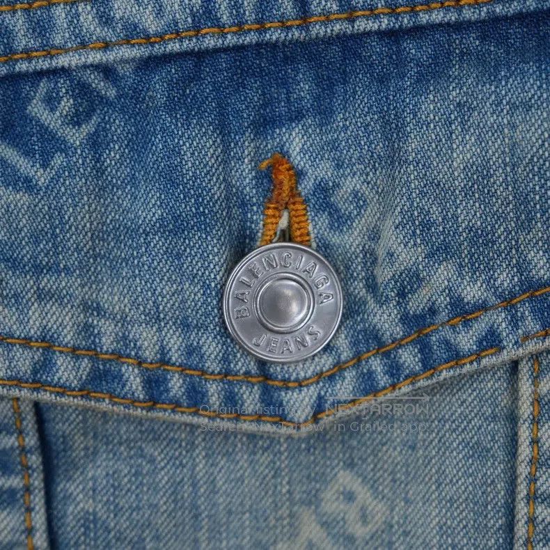 Balenciaga Balenciaga Full Print Distressed Denim Jacket Size US S / EU 44-46 / 1 - 4 Thumbnail