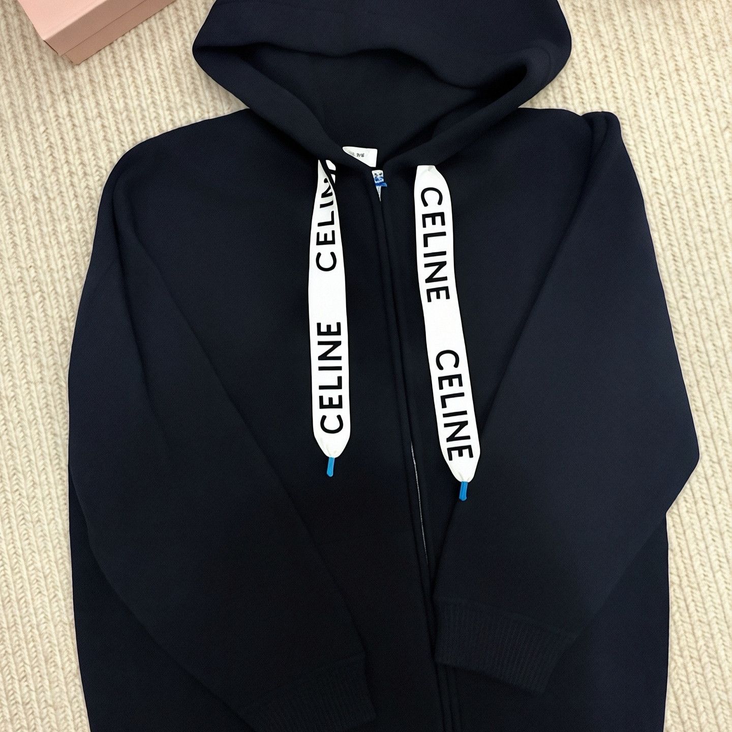 Celine CELINE Logo Zip-Up Knit Hoodie Size L Size US L / EU 52-54 / 3 - 1 Thumbnail