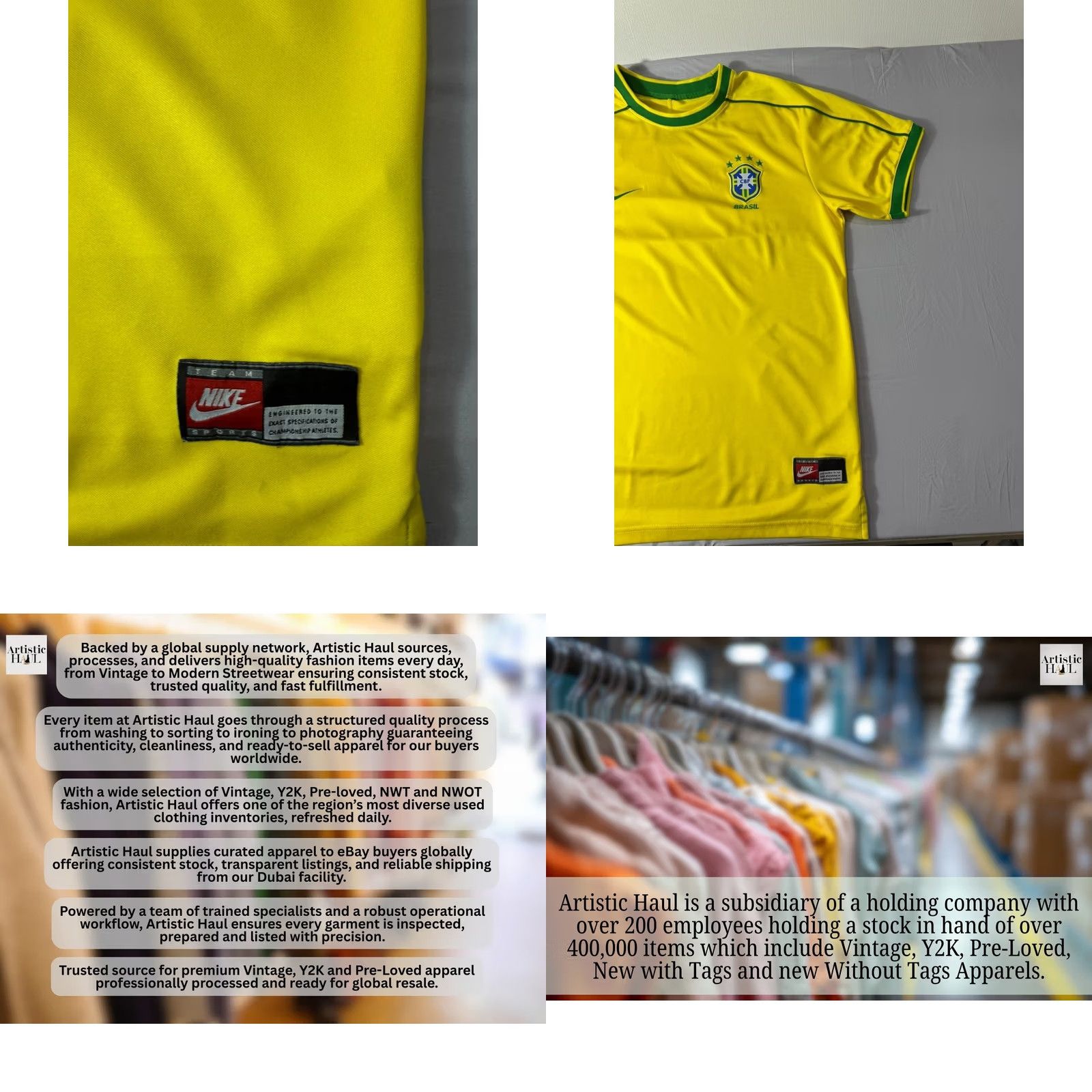 Nike Nike Brazil CBF Yellow Soccer Football Jersey Men's L Short Sleeve Size US L / EU 52-54 / 3 - 9 Thumbnail