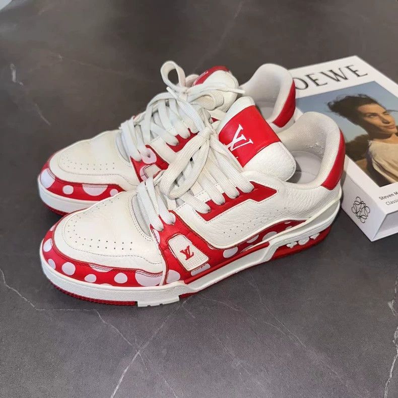 Louis Vuitton Louis Vuitton White Red Trainer Sneakers - dmc Size US 9.5 / EU 42-43 - 1 Thumbnail
