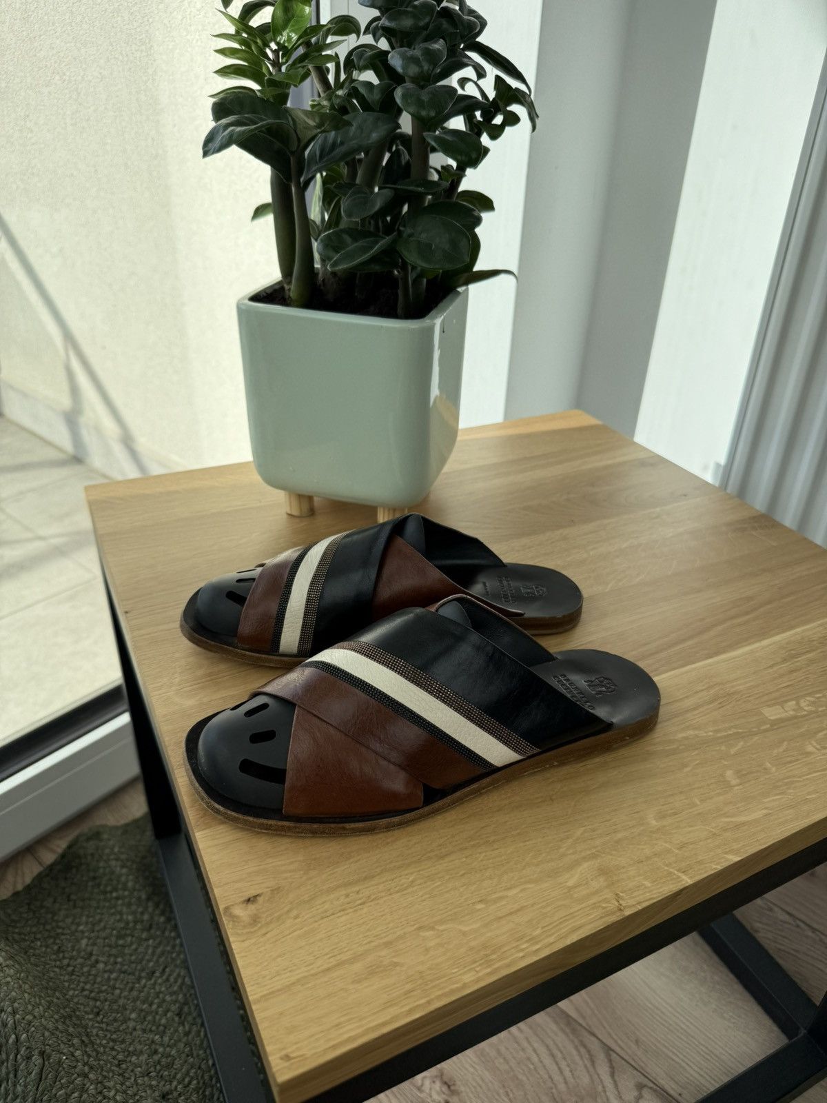 Brunello Cucinelli Brunello Cucinelli suede slides Size US 8 / IT 38 - 10 Thumbnail