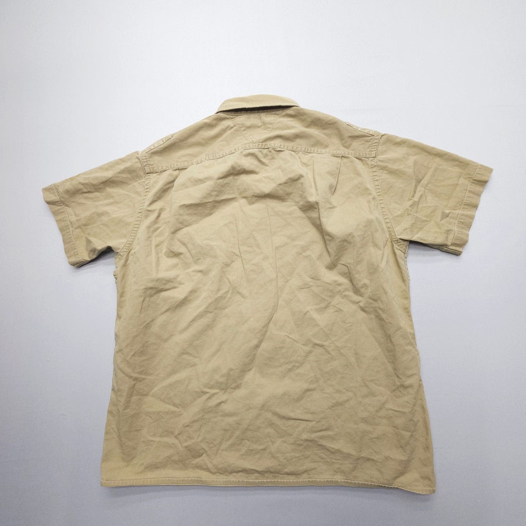 Tommy Hilfiger VINTAGE Tommy Hilfiger Shirt Mens Large Button-Up Twill Brown Cotton Safari Outdoor Size US L / EU 52-54 / 3 - 2 Thumbnail