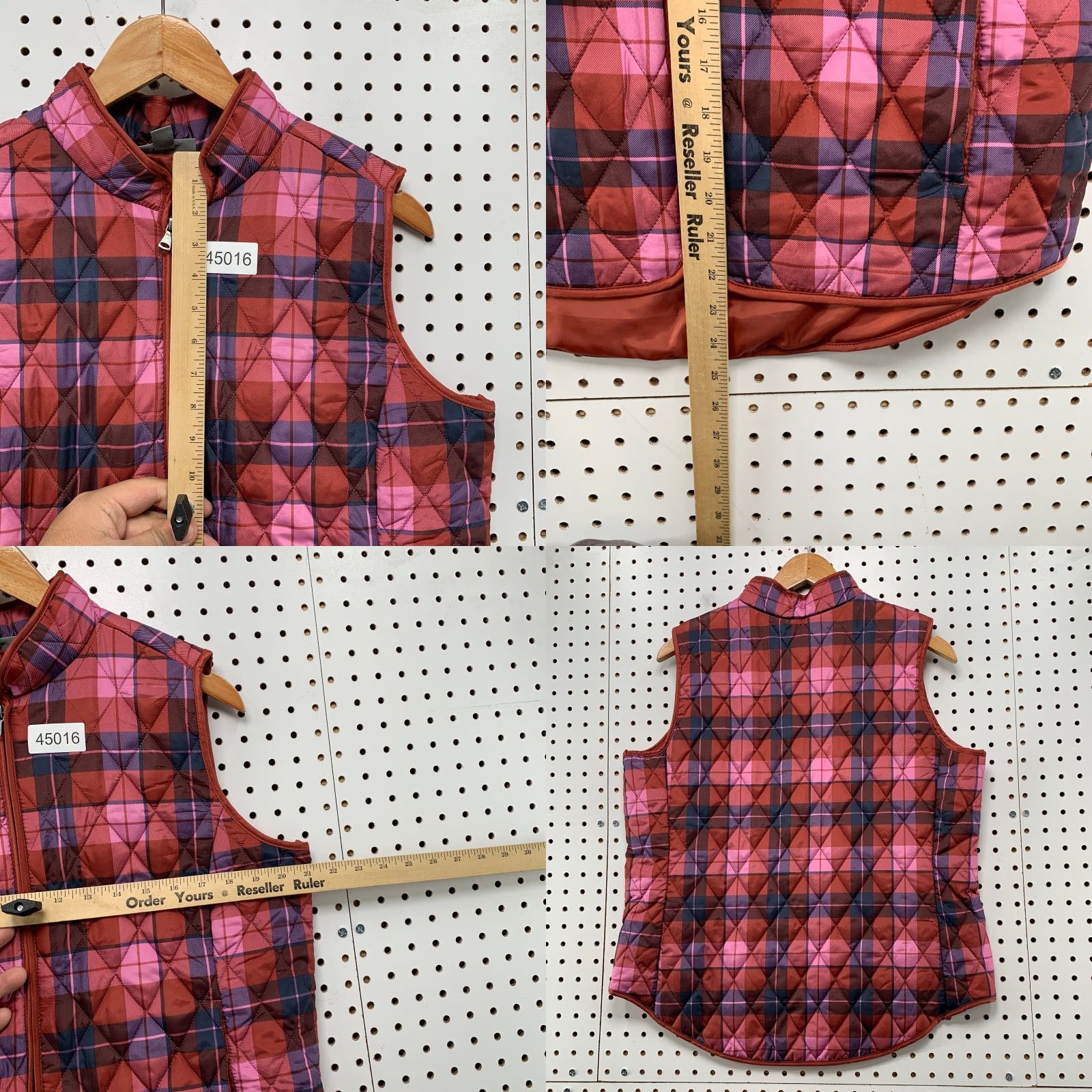 Vintage Style&co Quilted Vest Women PL Red Plaid Womens Size L / US 10 / IT 46 - 8 Thumbnail