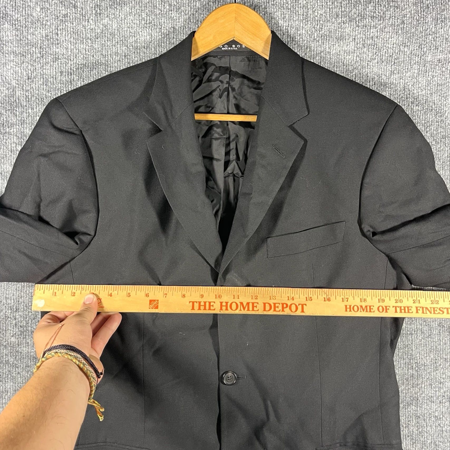 Hugo Boss Hugo Boss Jacket Mens 40 Regular Black Wool Blazer 90s Designer City Classic Size 40R - 7 Thumbnail
