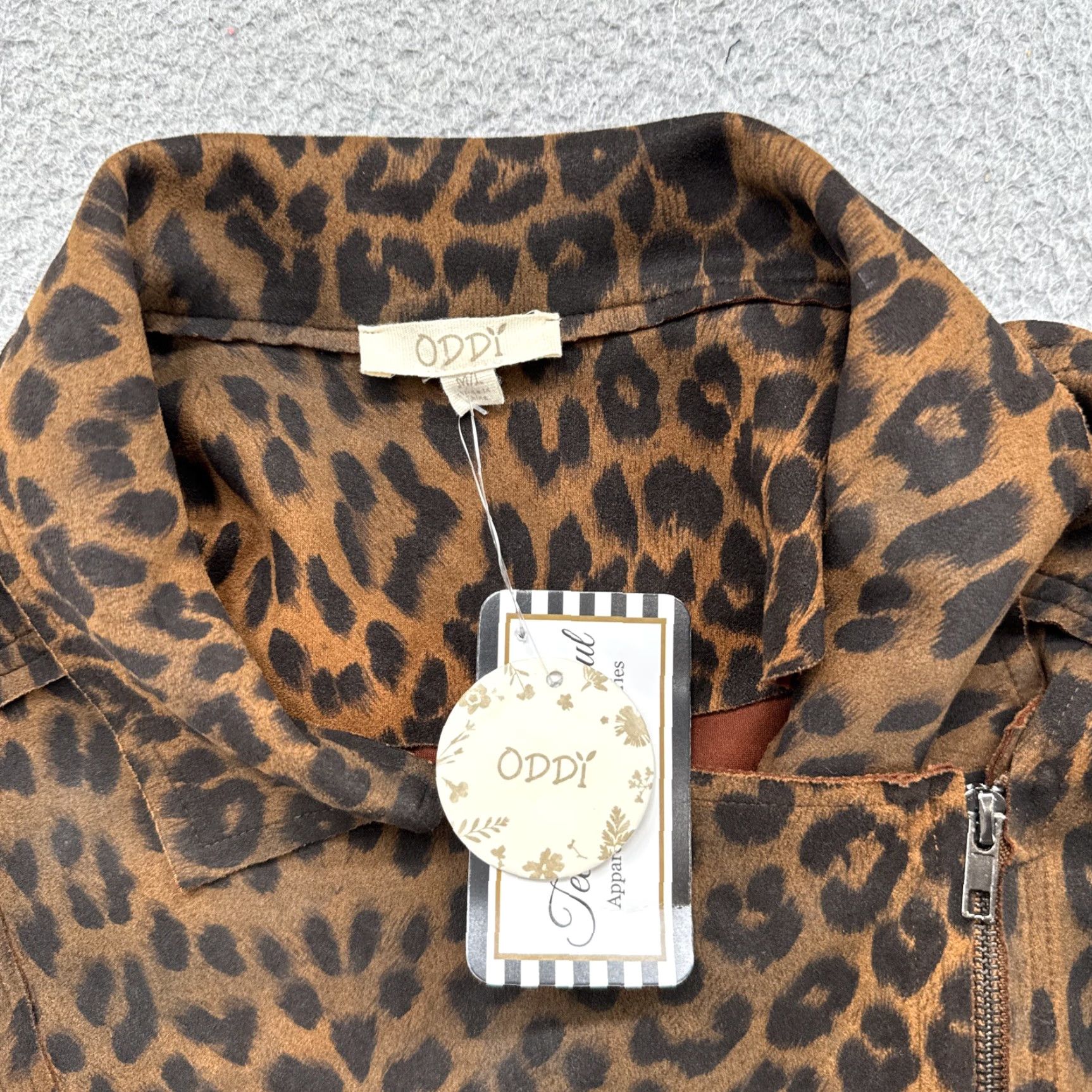 Vintage VINTAGE Oddy Women’s Leopard Cheetah Print Asymmetrical Zip Blazer Jacket Women M/L NEW Size M / US 6-8 / IT 42-44 - 2 Thumbnail