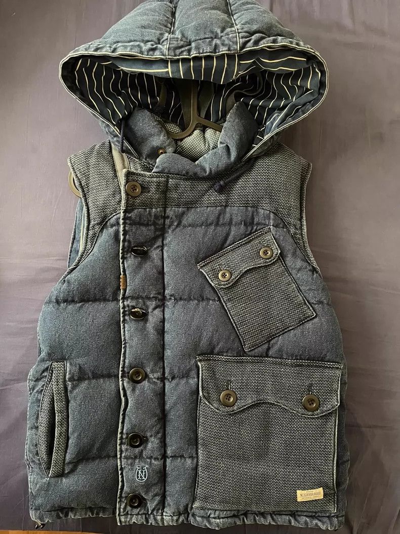 Neighborhood Indigo Dyed Down Vest M