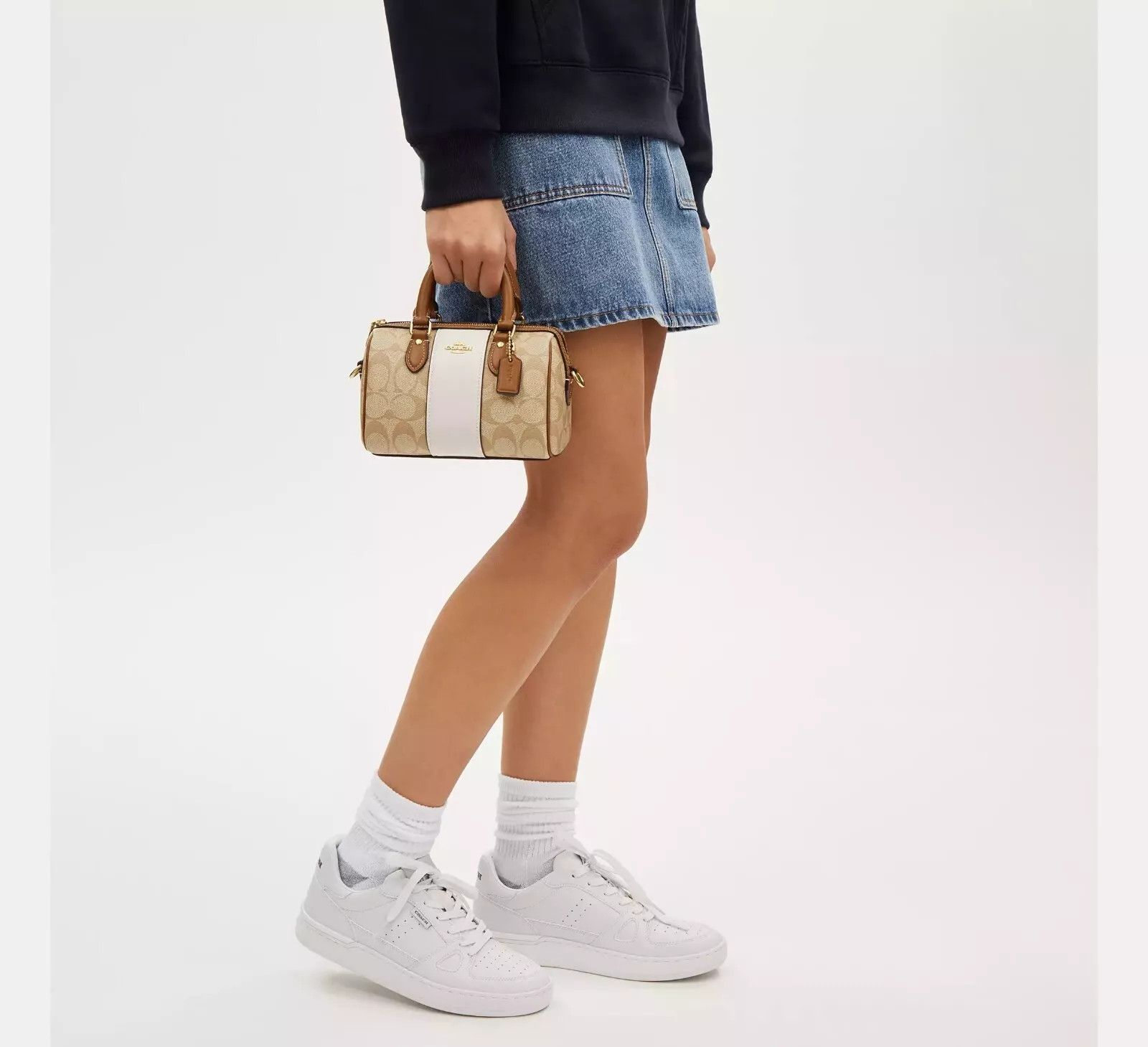 Coach Mini Rowan Crossbody In Signature Canvas With Stripe CR243 Size ONE SIZE - 8 Thumbnail