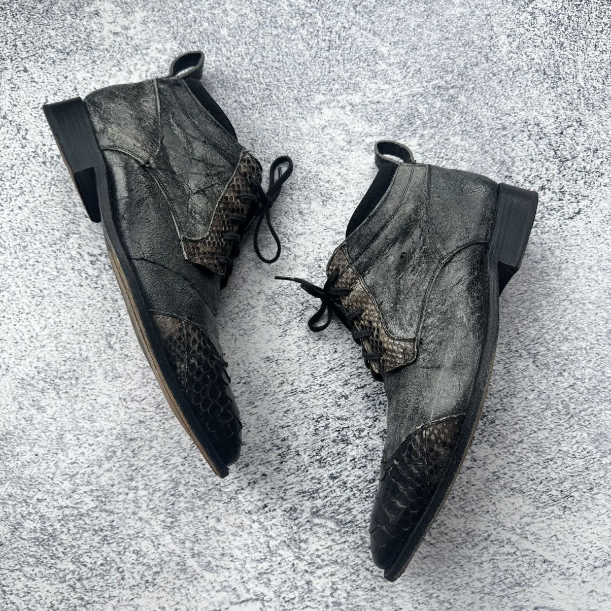 Sendra Sendra Boots Men's Ankle Boot Black Snake Python Leather Size US 8 / EU 41 - 2 Thumbnail