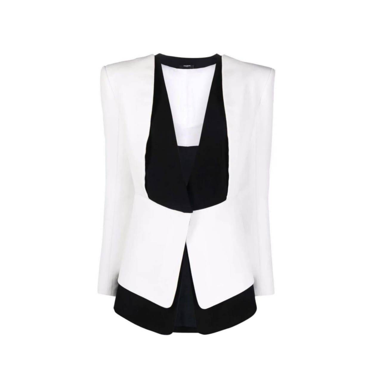 Balmain o1y0525 Blazer in White/Black Size XS / US 0-2 / IT 36-38 - 1 Thumbnail
