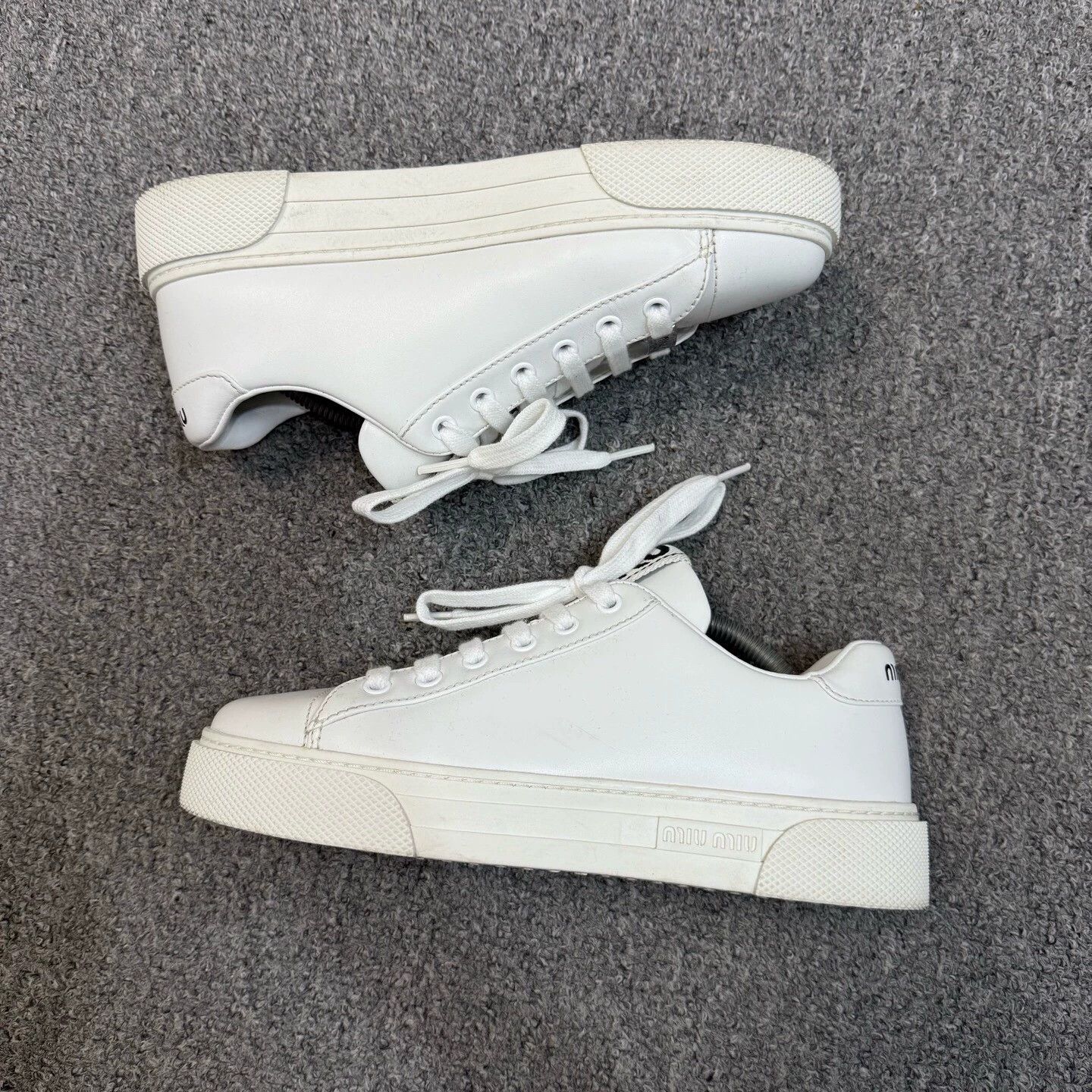 Miu Miu MIU MIU White Sporty Sneakers EU 37 95 New Size US 6 / IT 36 - 5 Thumbnail