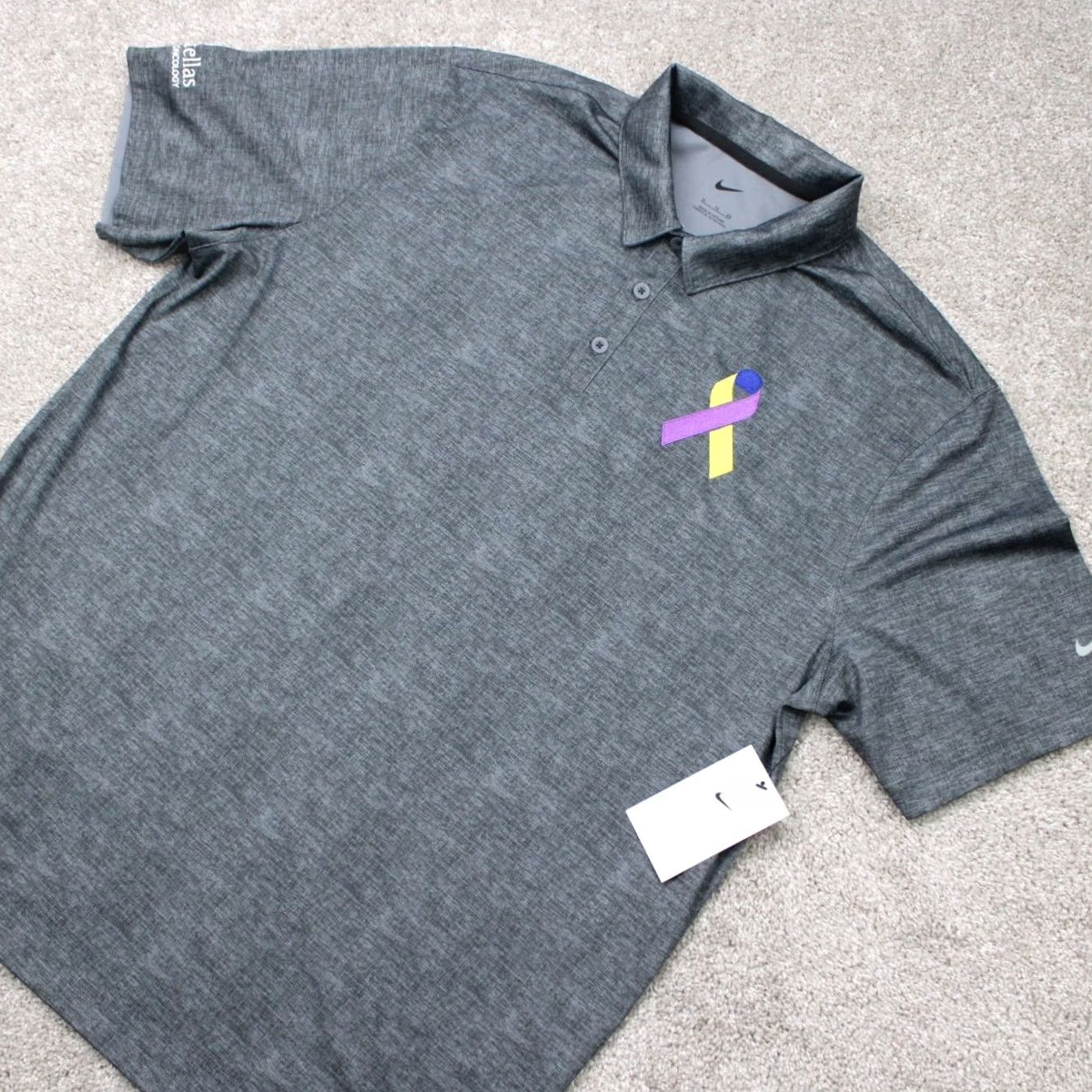 Nike Nike Polo Shirt Mens XL Gray 100% Polyester Short Sleeve Pullover Golf Dri-Fit Crosshatch Logo Size US XL / EU 56 / 4 - 4 Thumbnail