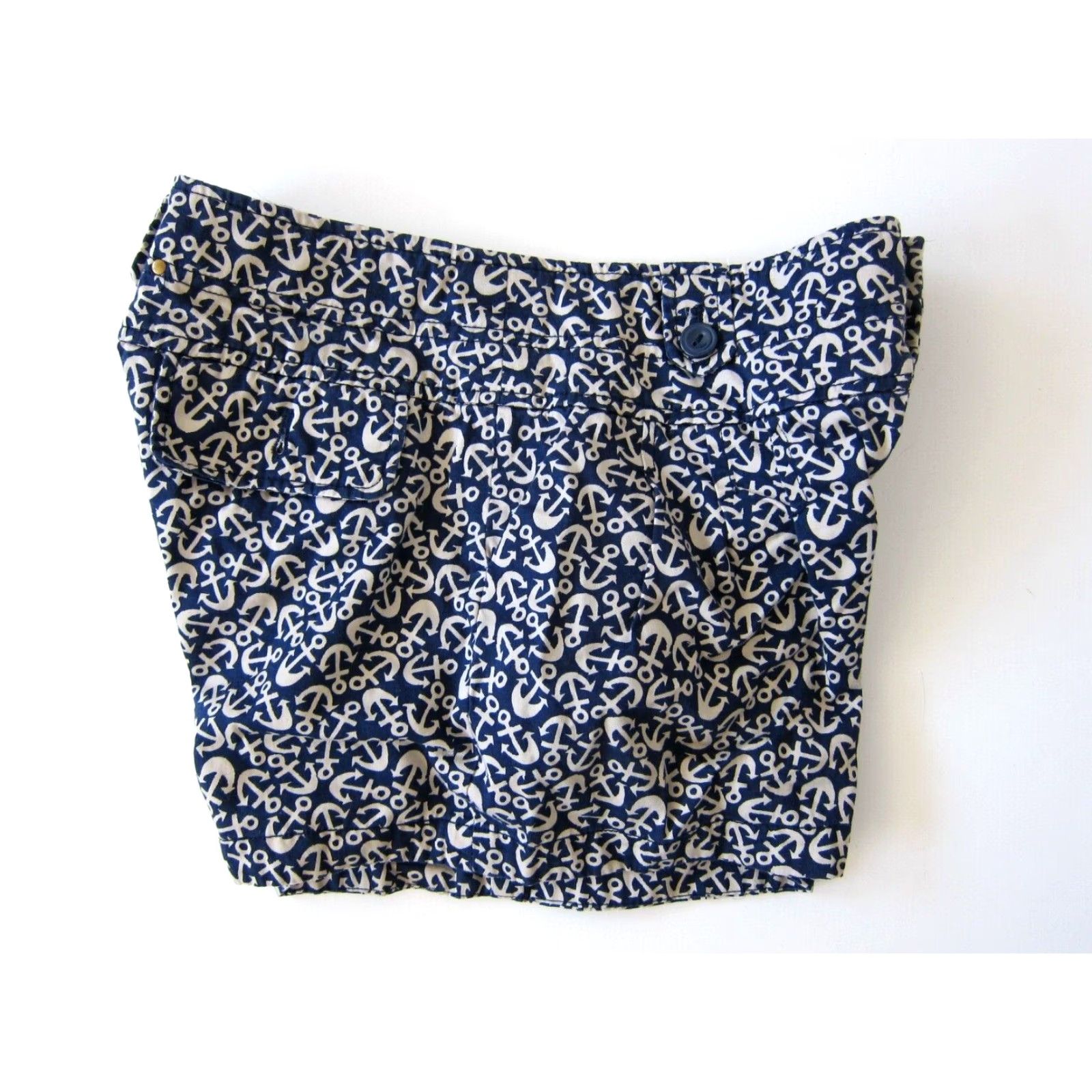 Anthropologie Hei Hei Anthropologie 100% Cotton Blue Anchor Sailor Boat Pleated Short Women 2 Size 26" / US 2 / IT 38 - 7 Thumbnail