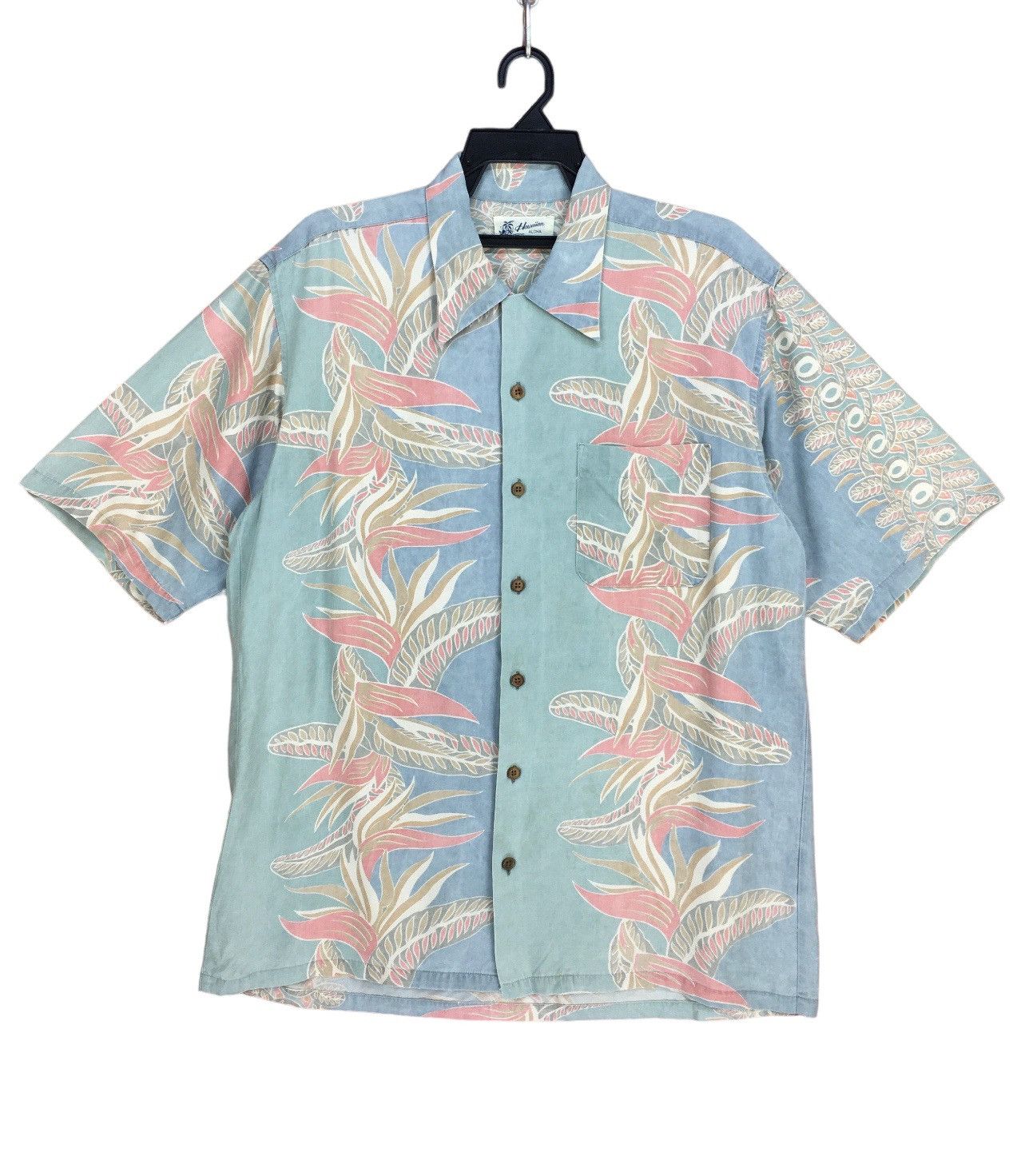 Vintage Vintage ALOHA Hello Tropical Blue Faded Hawaiian Shirt Size US L / EU 52-54 / 3 - 1 Thumbnail