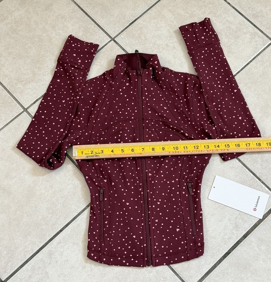 Lululemon LULULEMON DEFINE CROPPED JACKET BURGUNDY DOT PINK SIZE 2 NWT Size XS / US 0-2 / IT 36-38 - 5 Thumbnail