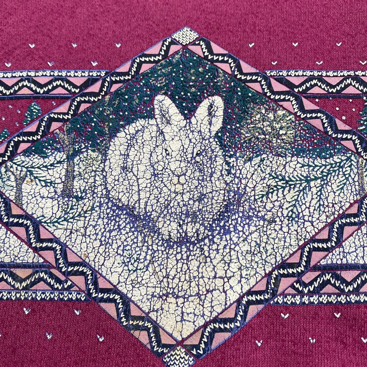 Vintage 90s Winter Rabbit sweatshirt SC001 Size US XL / EU 56 / 4 - 3 Thumbnail