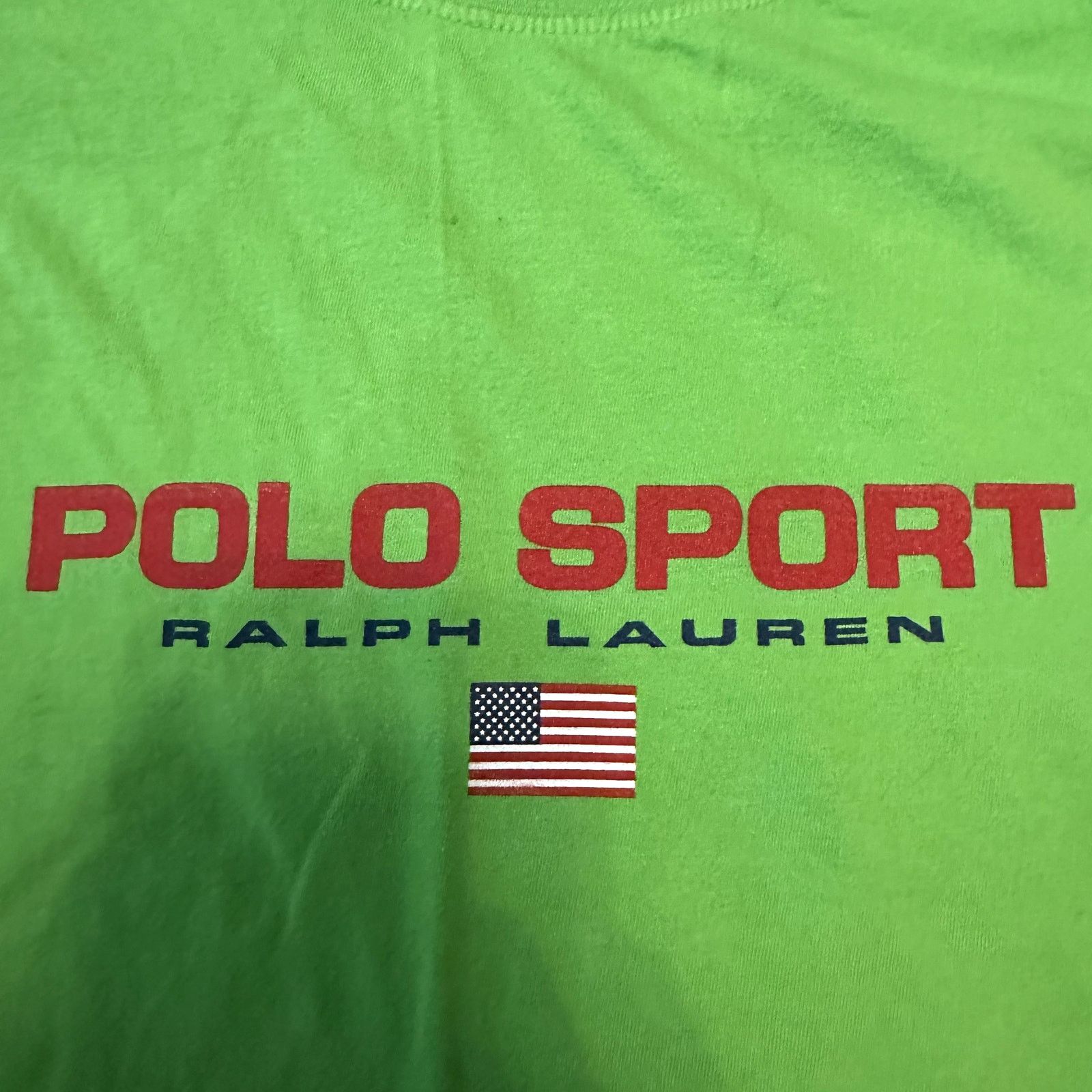 Polo Ralph Lauren VTG Polo Sport Ralph Lauren Classic Fit T-Shirt Neon Green M Size US M / EU 48-50 / 2 - 3 Thumbnail