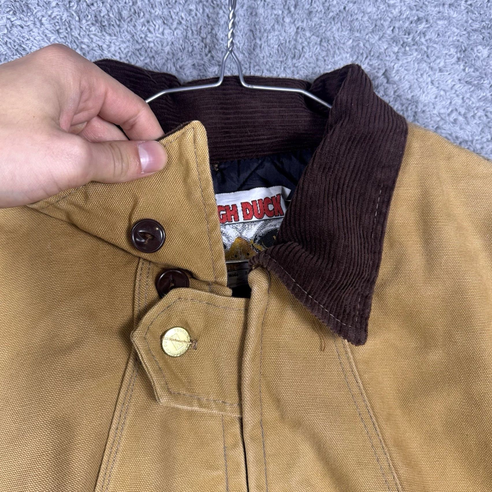 Vintage Tough Duck Jacket Mens Large Canvas Field Barn Workwear Chore Coat Quilted Size US L / EU 52-54 / 3 - 6 Thumbnail