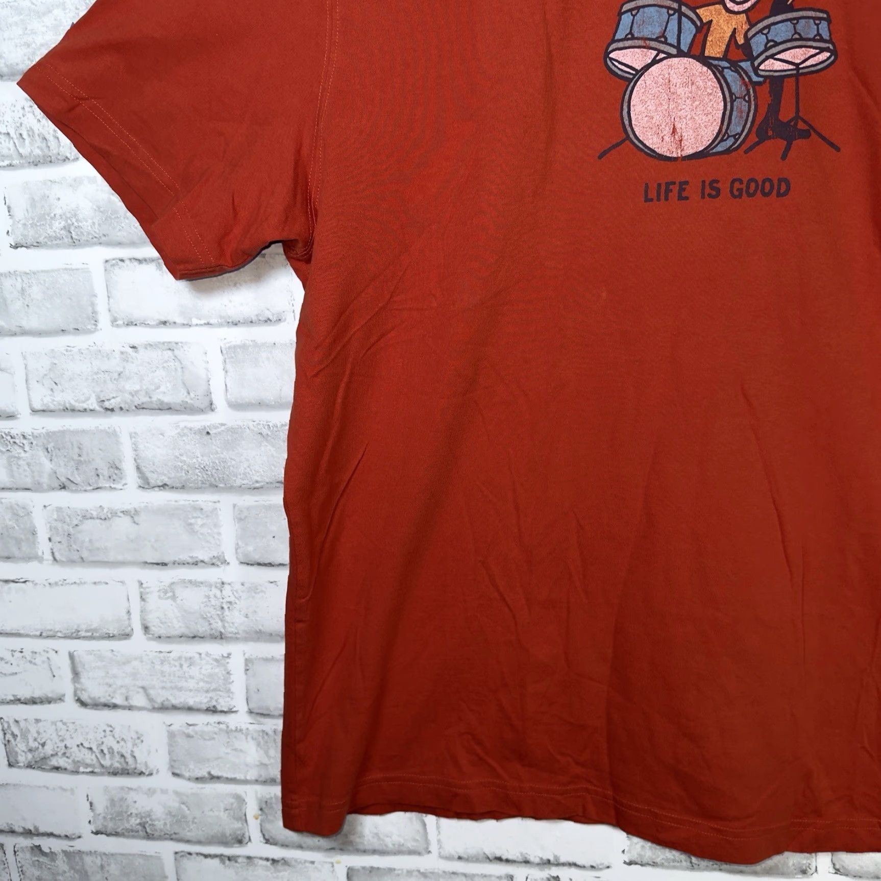 Life is Good VINTAGE Life is Good T-Shirt Men XXL Classic Fit Orange Drum Kit Graphic Tee Size US XXL / EU 58 / 5 - 3 Thumbnail