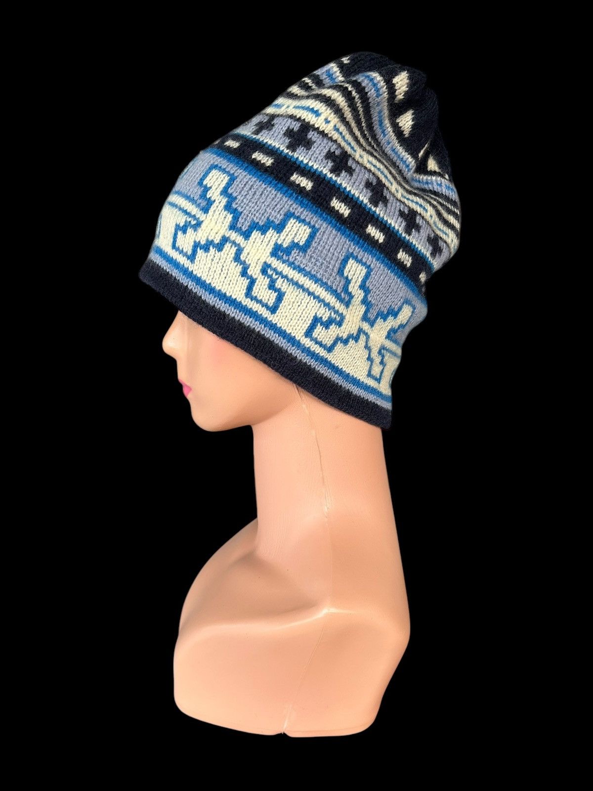 Japanese Brand × Kapital × Vintage Crochet Knitt Rare Design wool Beanie Hats Size ONE SIZE - 2 Thumbnail