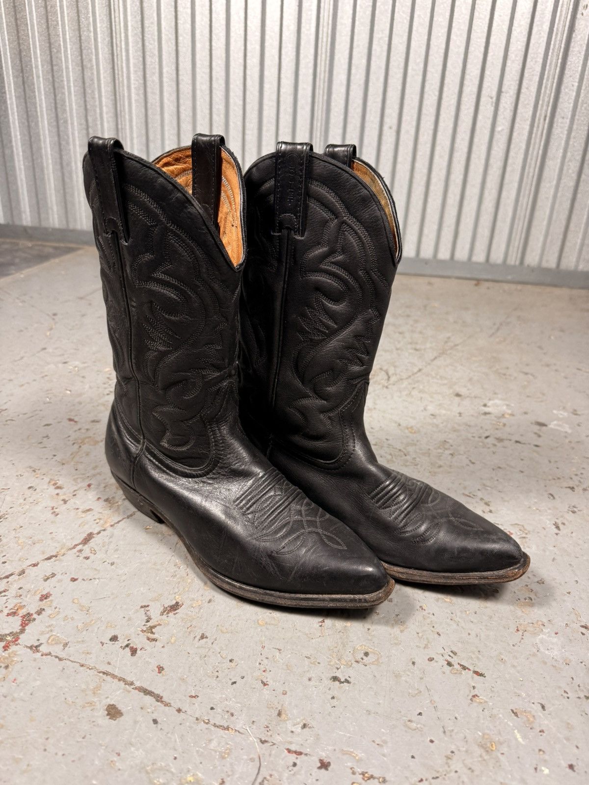 Boulet 90s Vintage Boulet Canada Made All Black Cowboy Boots Size US 7.5 / EU 40-41 - 1 Thumbnail