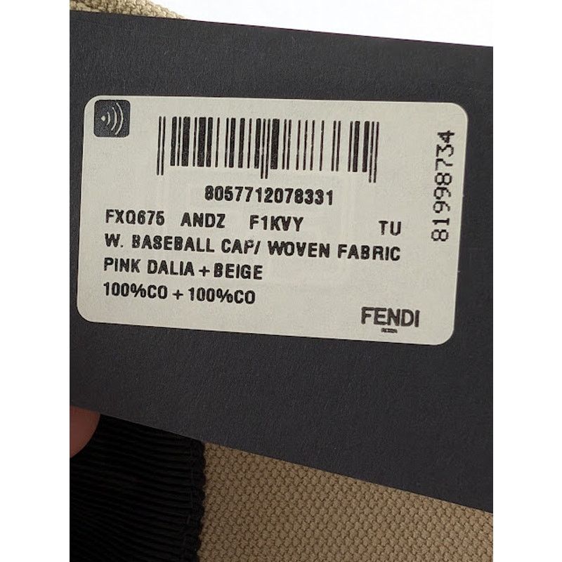 Fendi o1rshd1 Size: OS/ Woven Fabric Baseball Cap Pink Dalia/Beige Size ONE SIZE - 10 Thumbnail