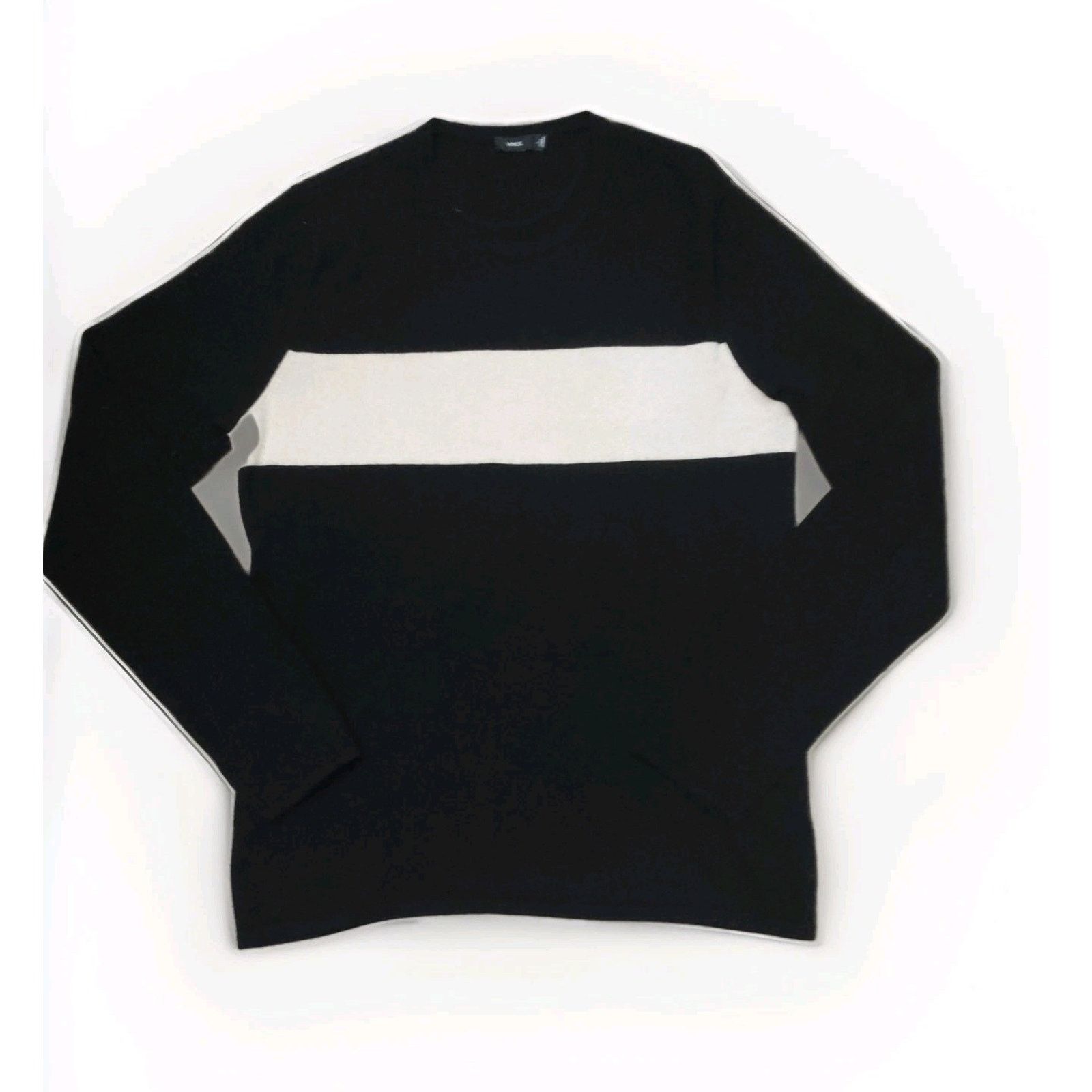 Vince VINCE Cashmere Wool Trimless Pullover Sweater Black White L Size L / US 10 / IT 46 - 4 Thumbnail