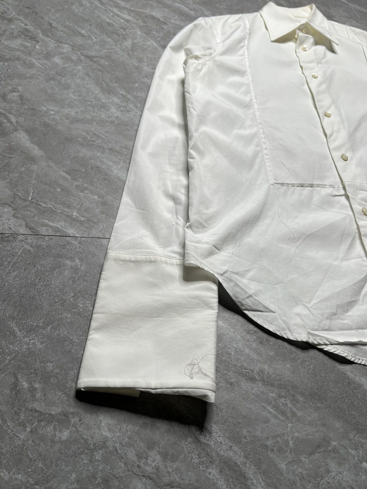 Maison Margiela Maison Margiela Line 14 Raw-Trim Cotton Poplin Tuxedo Shirt Size US M / EU 48-50 / 2 - 4 Thumbnail
