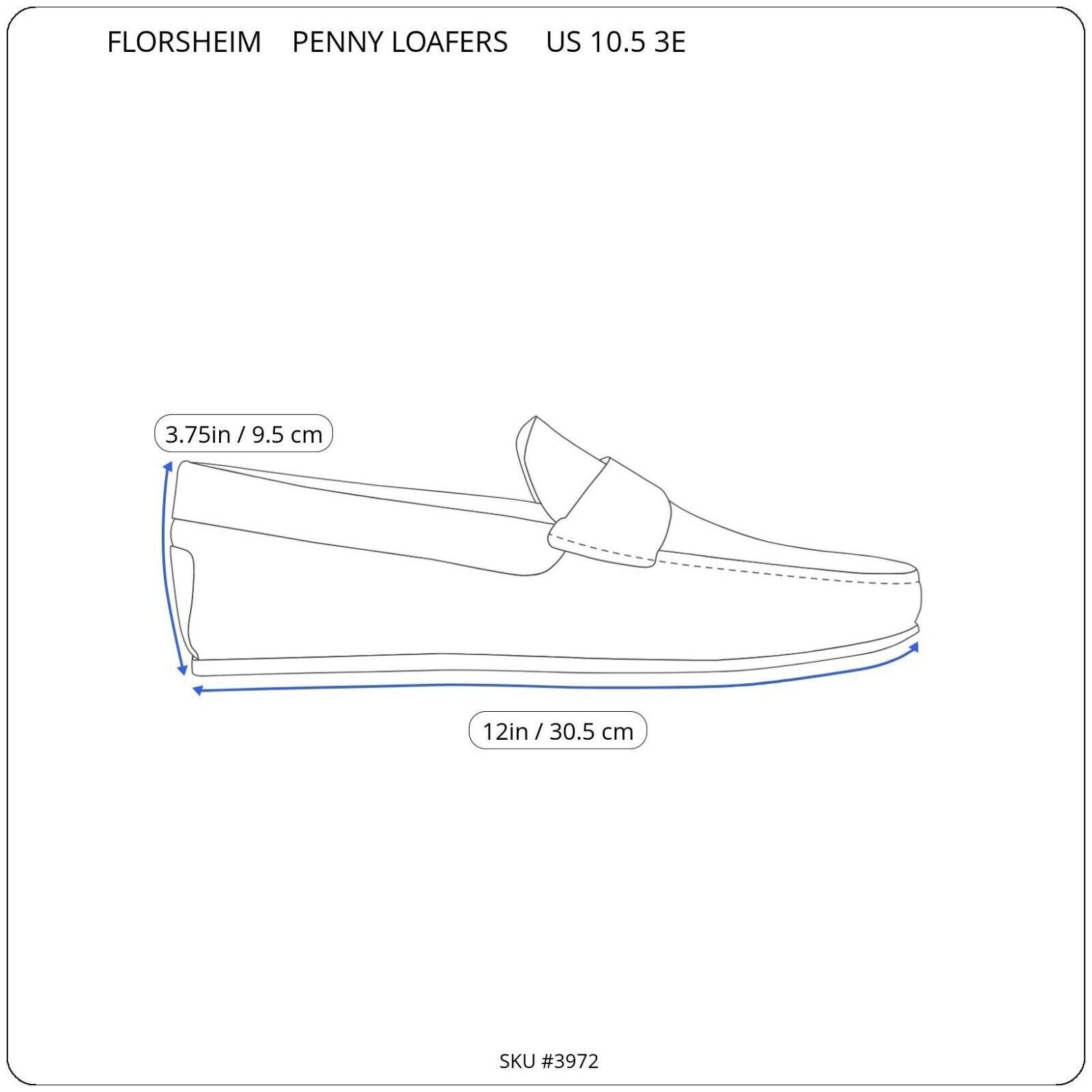 Florsheim Florshiem Imperial Mens Leather Penny Loafers Size 10.5 3e Size US 10.5 / EU 43-44 - 10 Thumbnail