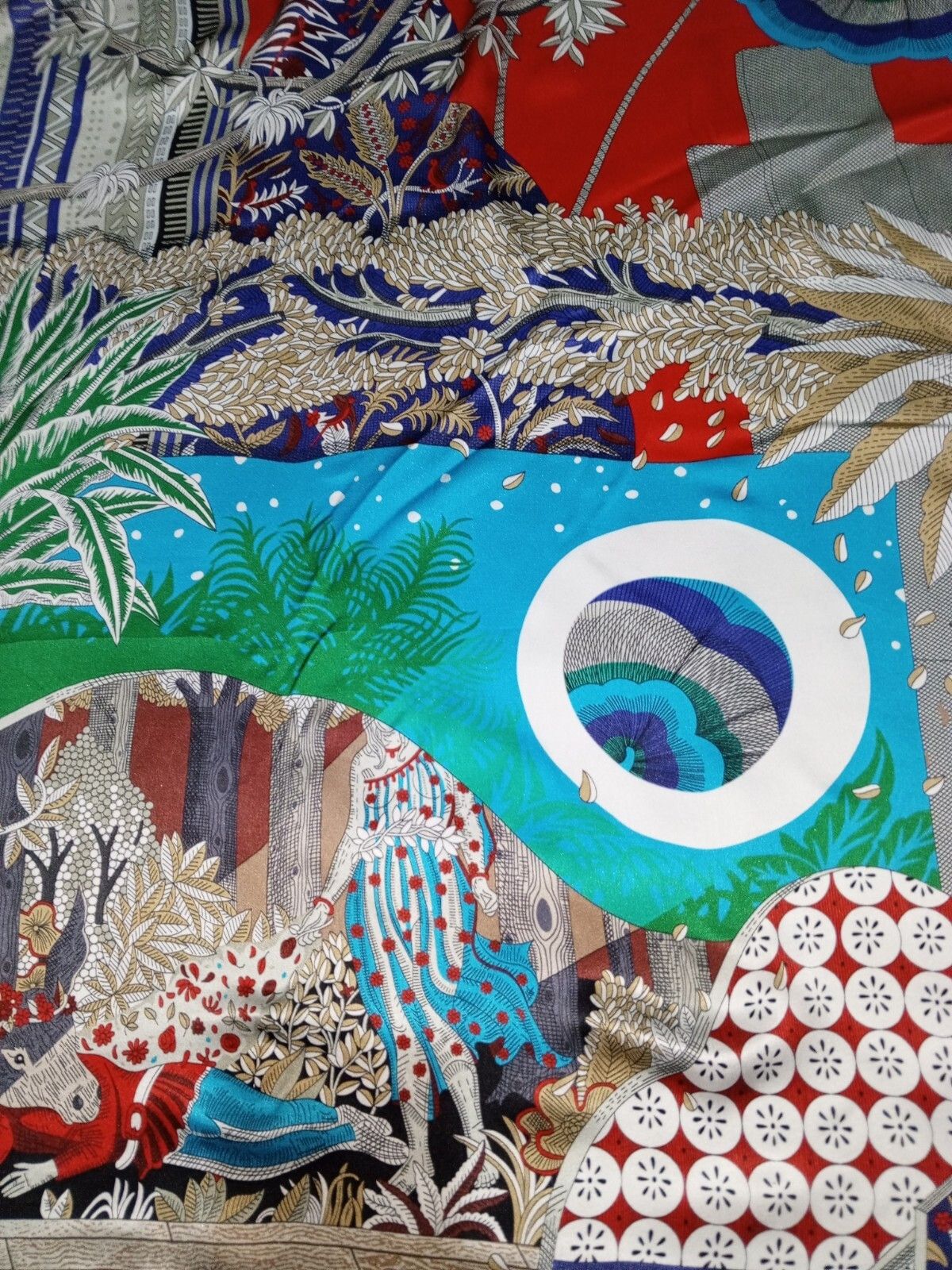 Vintage VTG 1980's Checkered Thick Cream Handmade Shawl