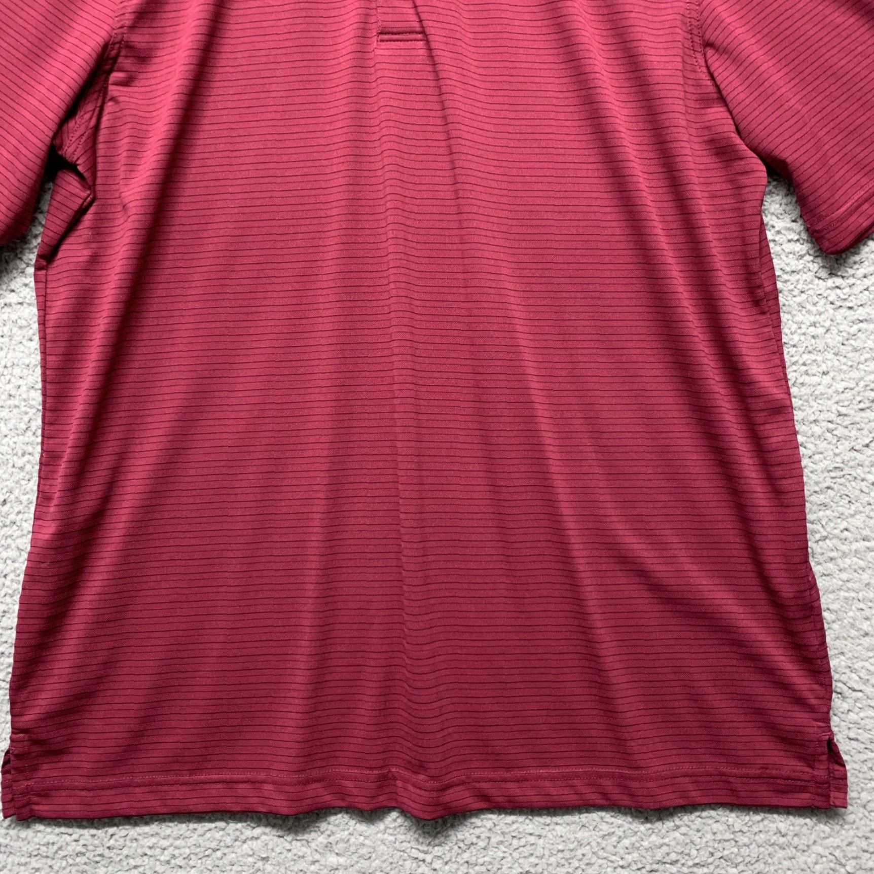 Vintage Greg Norman Polo Shirt Mens Large Burgundy Striped Playdry Jersey LG Size US L / EU 52-54 / 3 - 3 Thumbnail