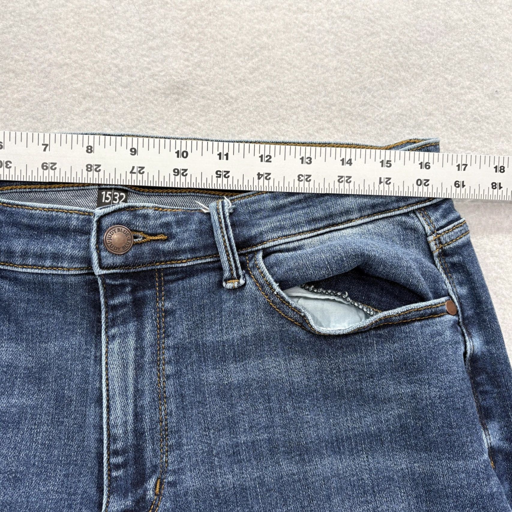 Vintage Judy Blue Slim Fit Skinny Crop Jeans Womens 32 Blue High Rise Stretch Preppy Size 24" / US 00 / IT 34 - 6 Thumbnail