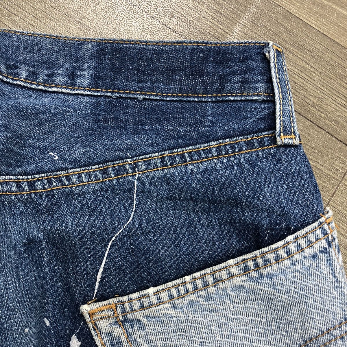 Levi's 90s Vintage Levis 501 USA Rework Painted Custom Blue Jeans Size US 34 / EU 50 - 19 Thumbnail