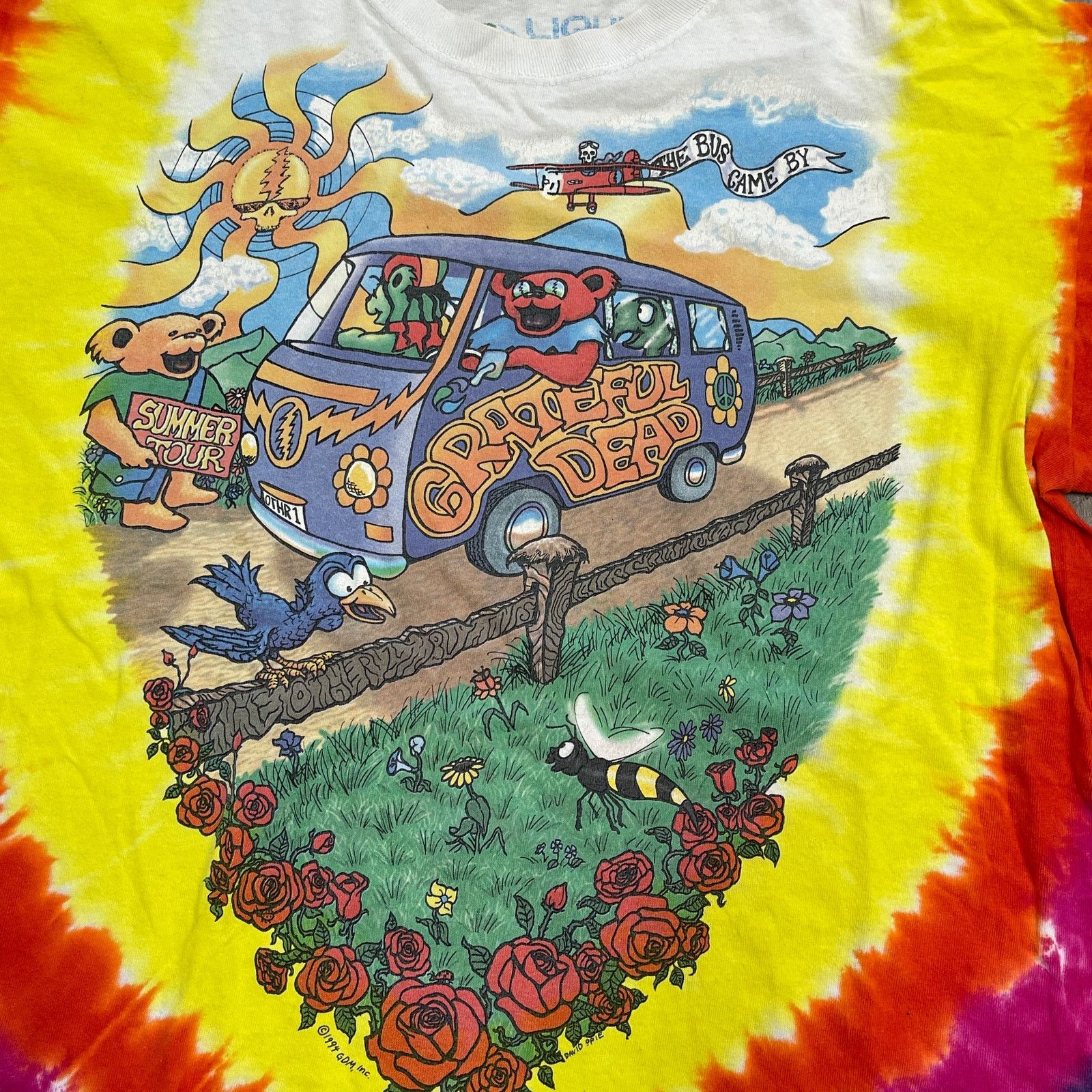 Vintage Liquid Blue Grateful Dead Summer Tour tie-dye Tee size Large Size US L / EU 52-54 / 3 - 3 Thumbnail