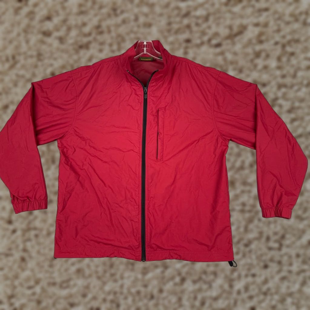 Timberland TIMBERLAND Jacket Mens Medium Red Full Zip 100% Nylon Shell Windbreaker Hike Size US M / EU 48-50 / 2 - 1 Thumbnail