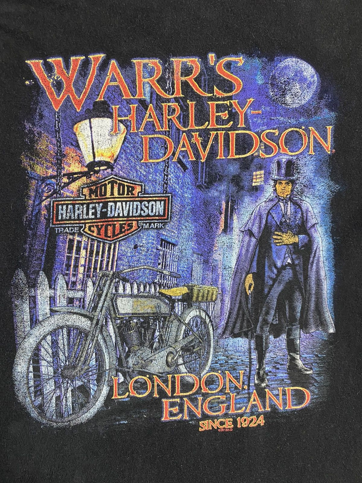 Harley Davidson × Vintage Vintage Harley Davidson Warres England graphic tee 90’s Size US XXL / EU 58 / 5 - 8 Thumbnail