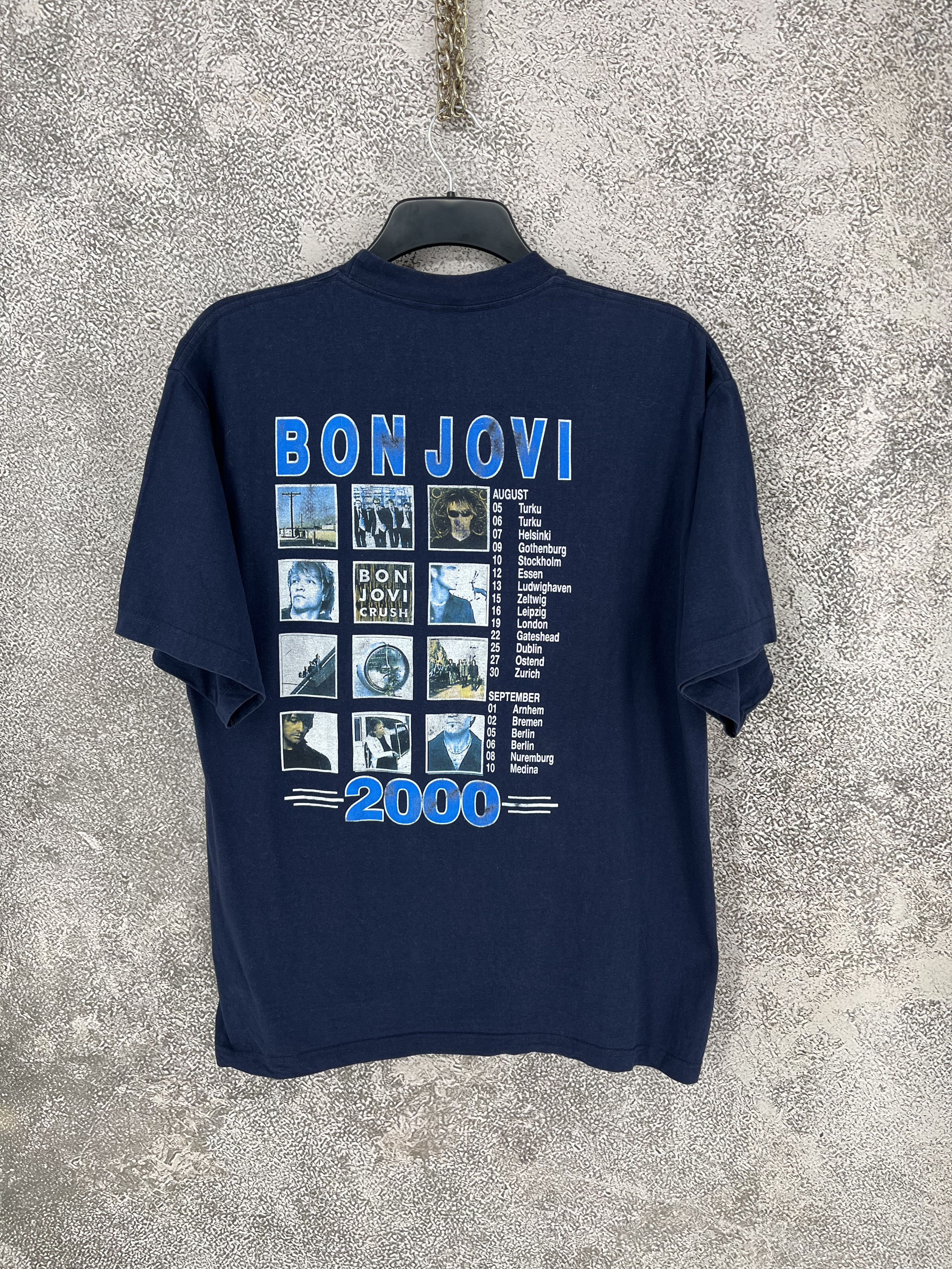 Vintage OFFER💥VINTAGE Y2K BON JOVI "CRUSH TOUR 2000" T SHIRT Size US XL / EU 56 / 4 - 11 Thumbnail